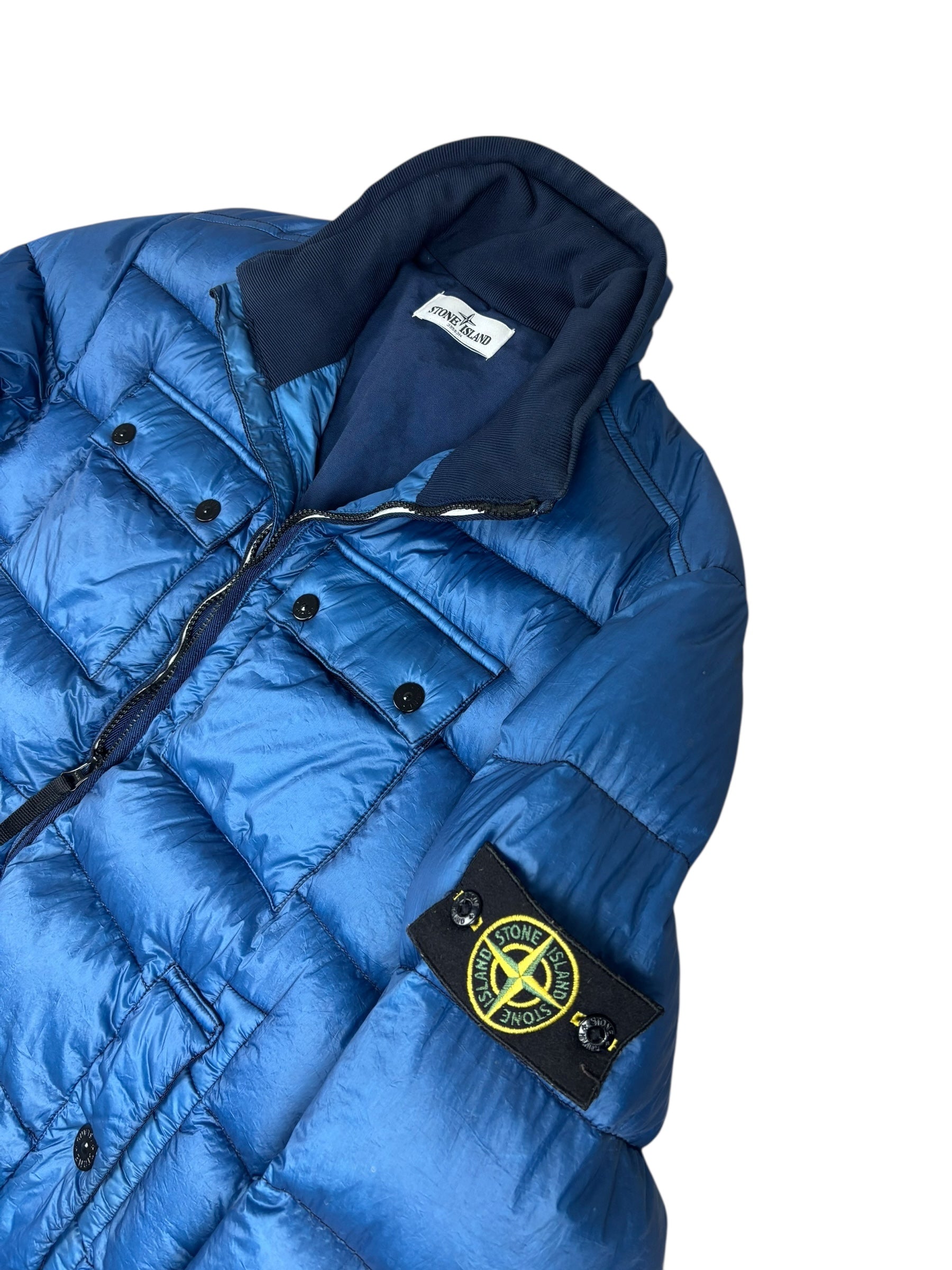 DOUDOUNE STONE ISLAND GARMENT DYED - BLEU - TAILLE M