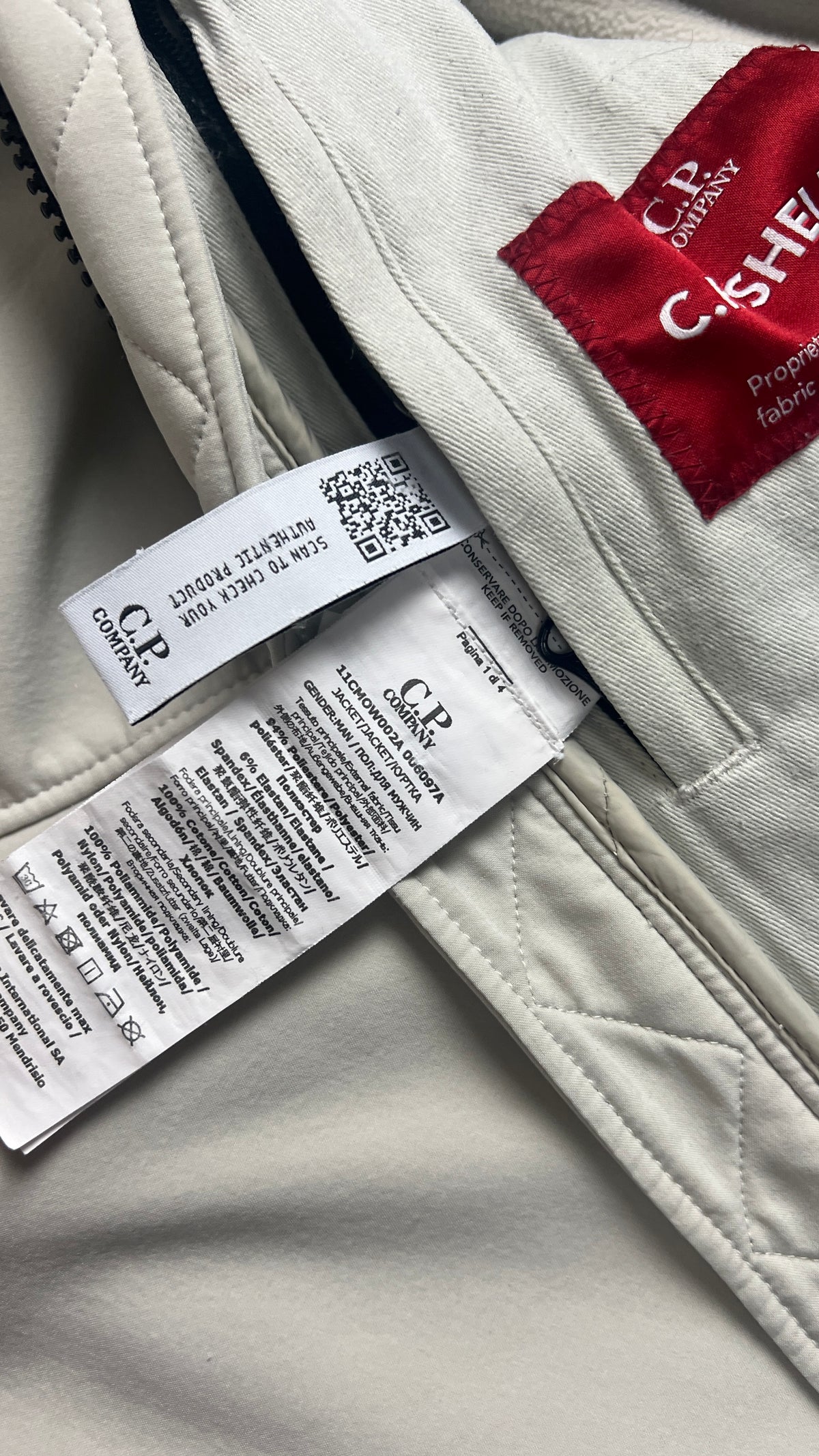 Veste C.P Company Shell-R Goggle Jacket, Crème, Taille 54 — photographie complémentaire 5