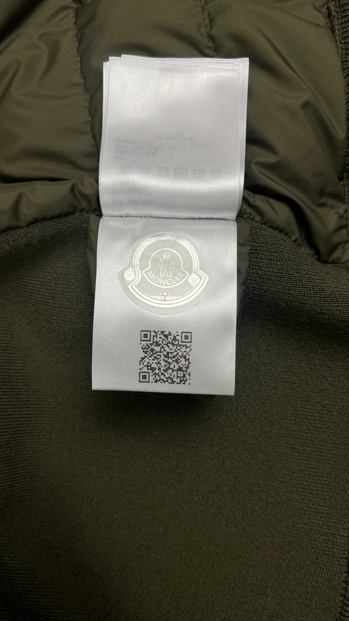 Cardigan Zippé Moncler Hybride Col Montant, Kaki, Taille L, Neuf — photographie complémentaire 8