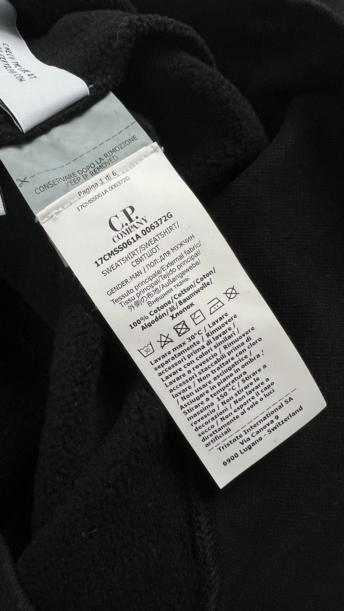 Sweat-shirt Hoodie C.P Company Lens, Noir, Taille M — photographie complémentaire 6