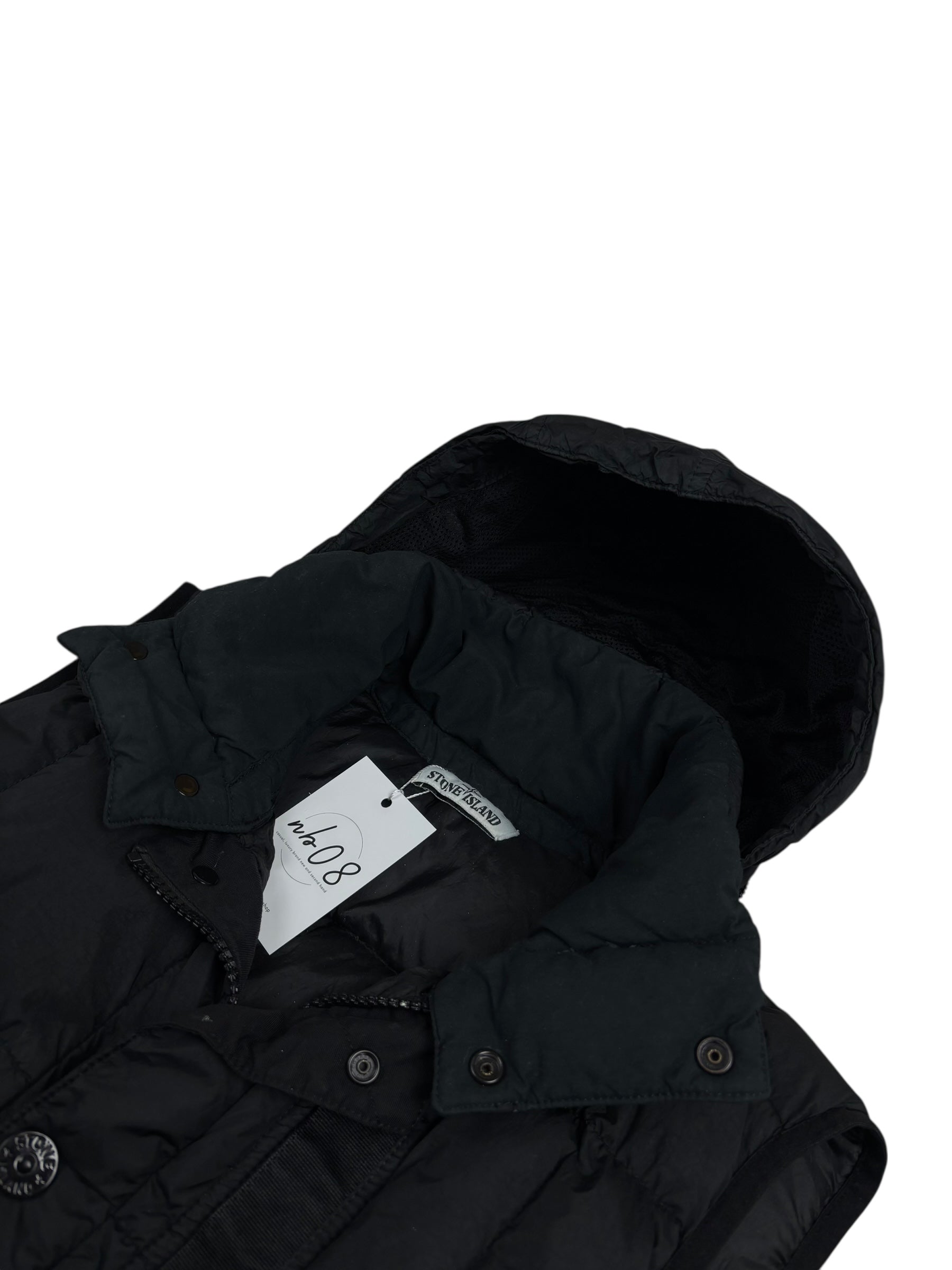 GILET STONE ISLAND GARMENT DYED CRINKLE REPS NY DOWN - NOIR - TAILLE M