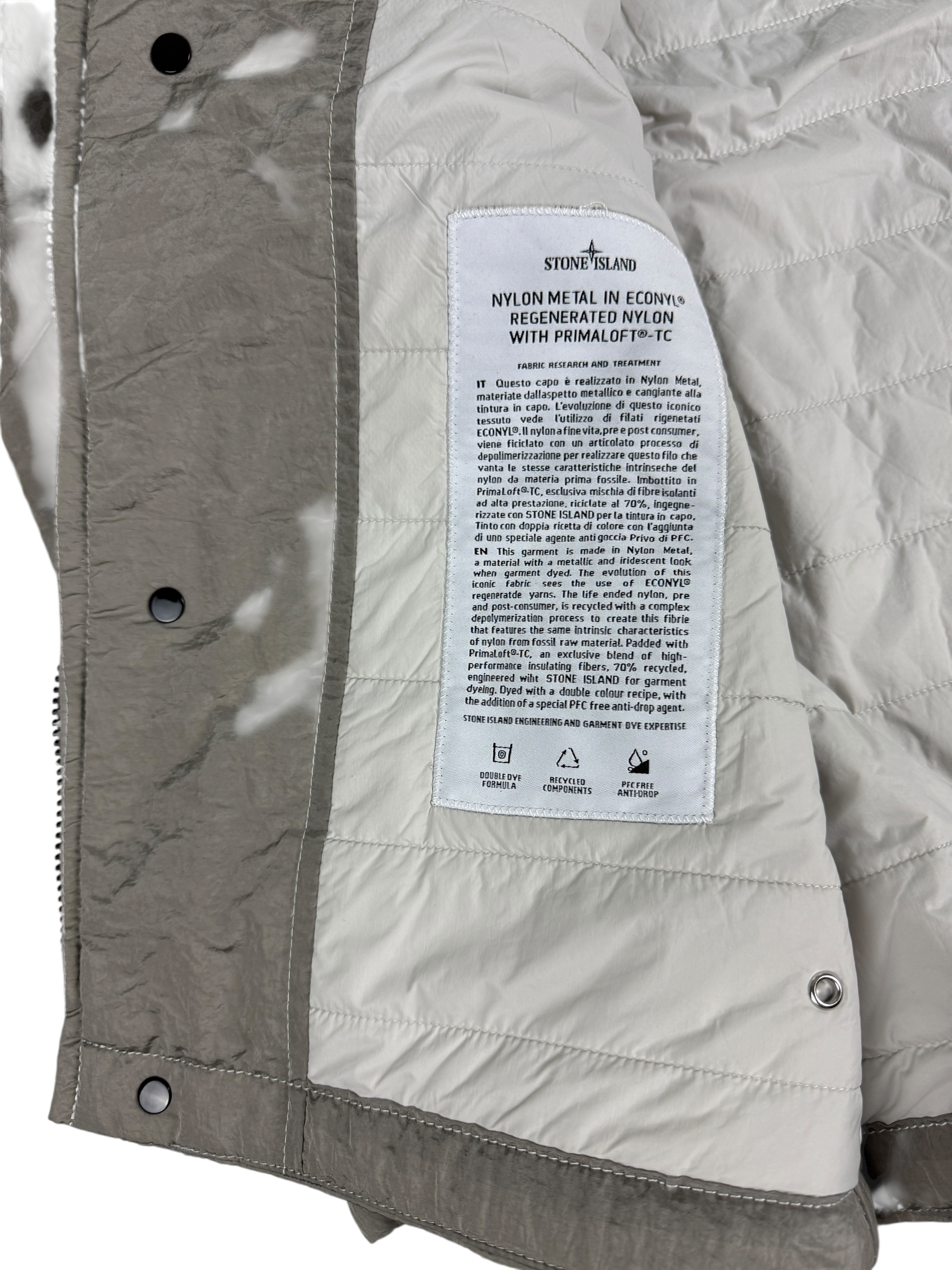 VESTE STONE ISLAND NYLON METAL REGENERATED WITH PRIMALOFT-TC - GRIS - TAILLE M