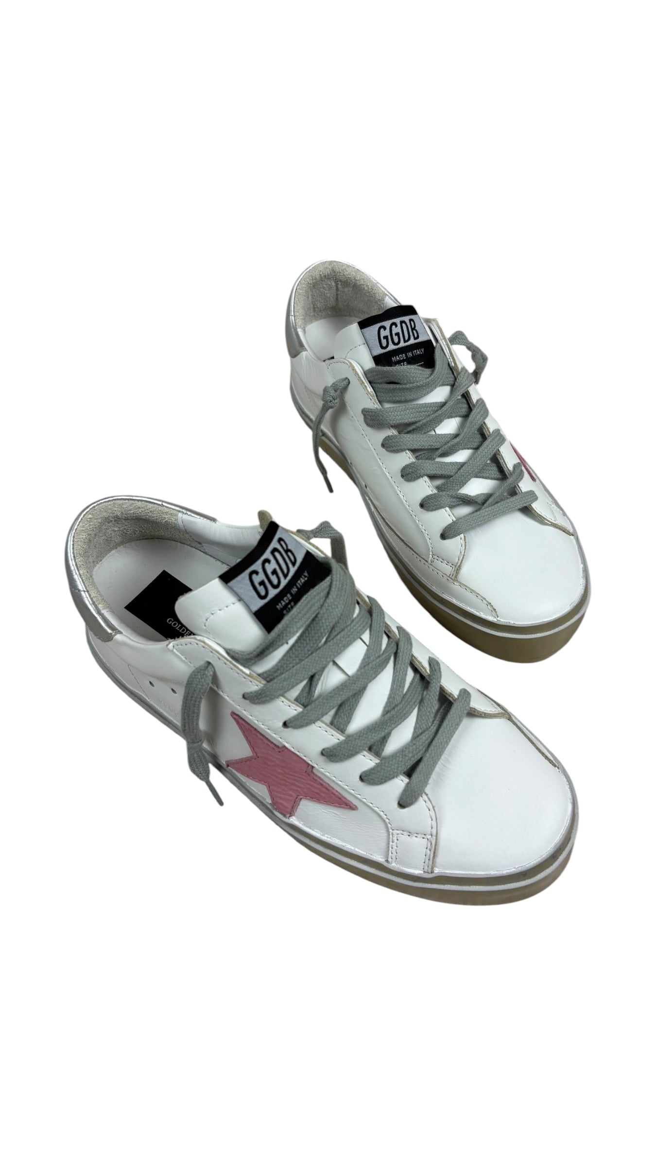 Sneaker Golden Goose Hi Star Classic With List - White / Pink Pastel / Silver / Gold - Neuf