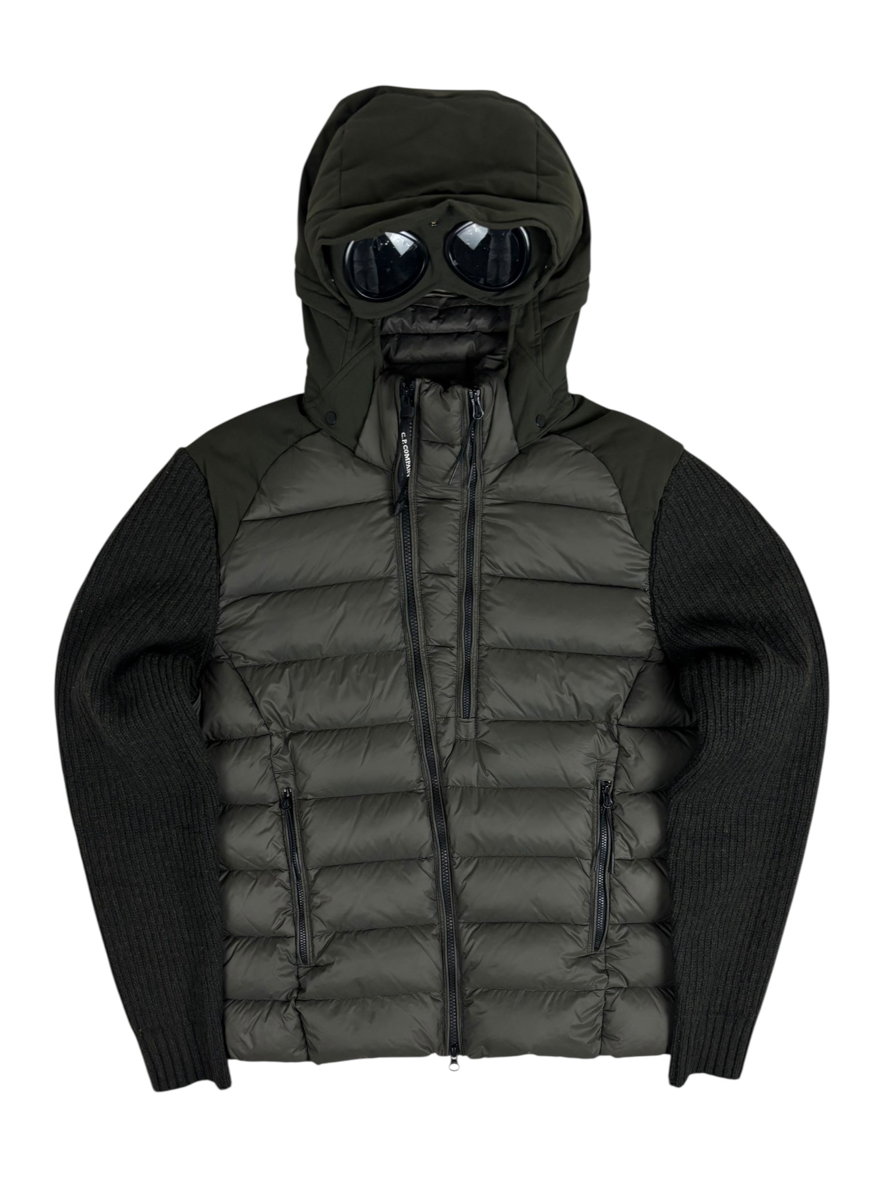 CARDIGAN C.P COMPANY DOWN GOGGLE JACKET - KAKI - TAILLE 52