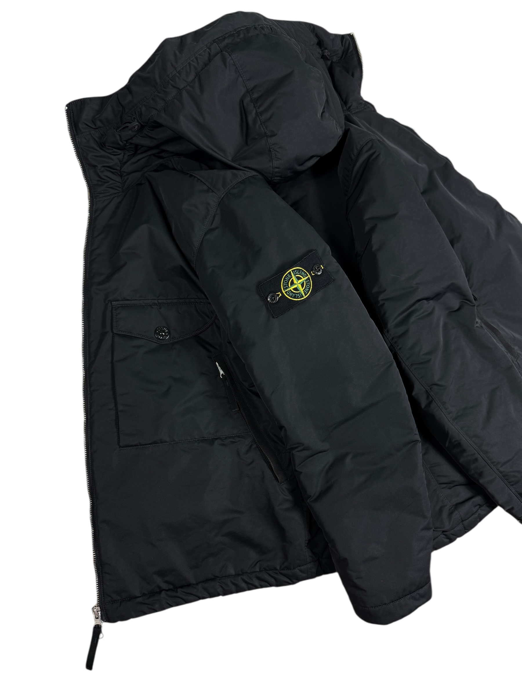 VESTE STONE ISLAND HYPER DENSE NYLON TWILL WITH PRIMALOFT - NOIR - TAILLE S