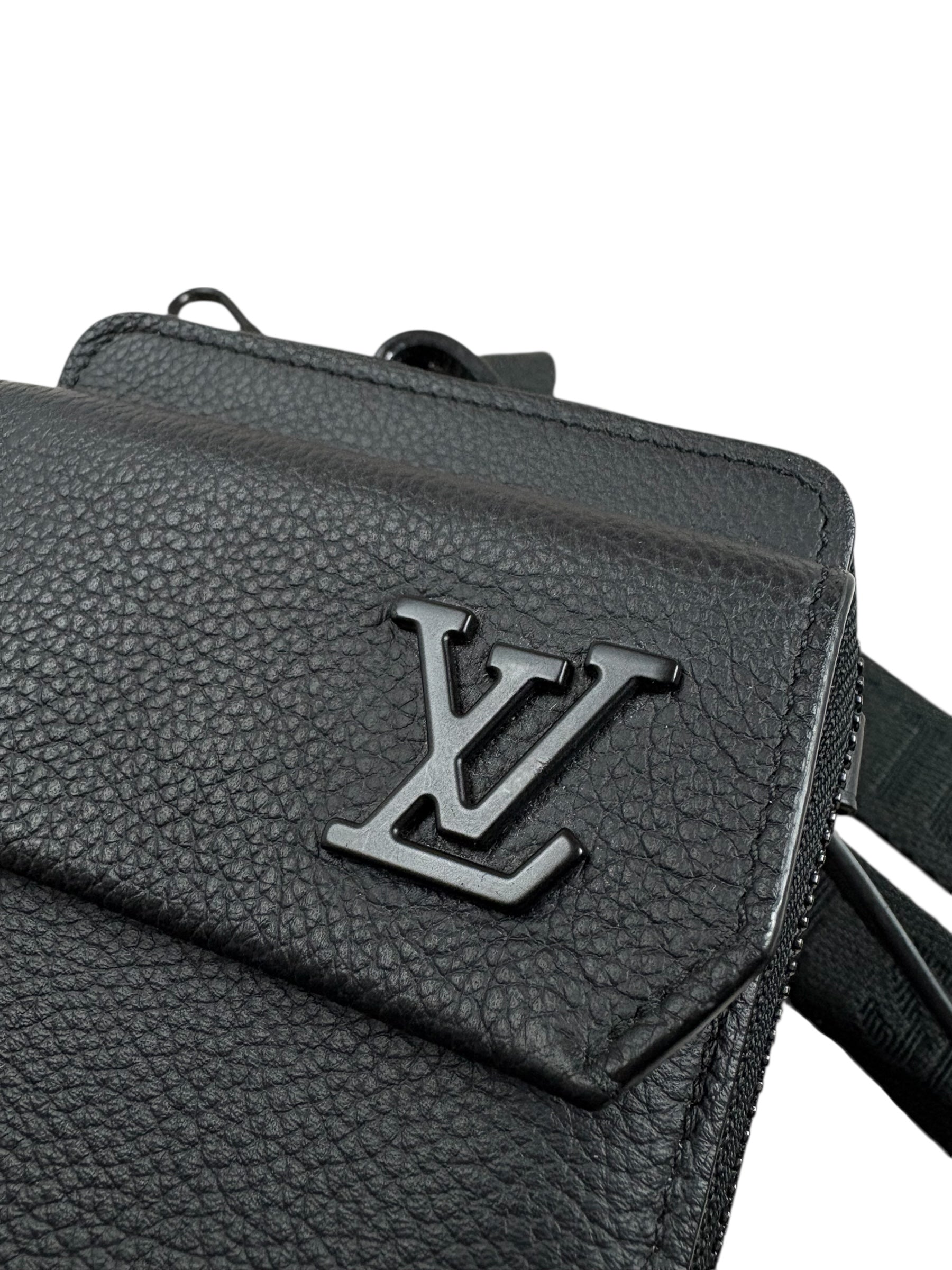 SAC PORTÉ ÉPAULE LOUIS VUITTON AEROGRAM - NOIR - PETIT MODÈLE