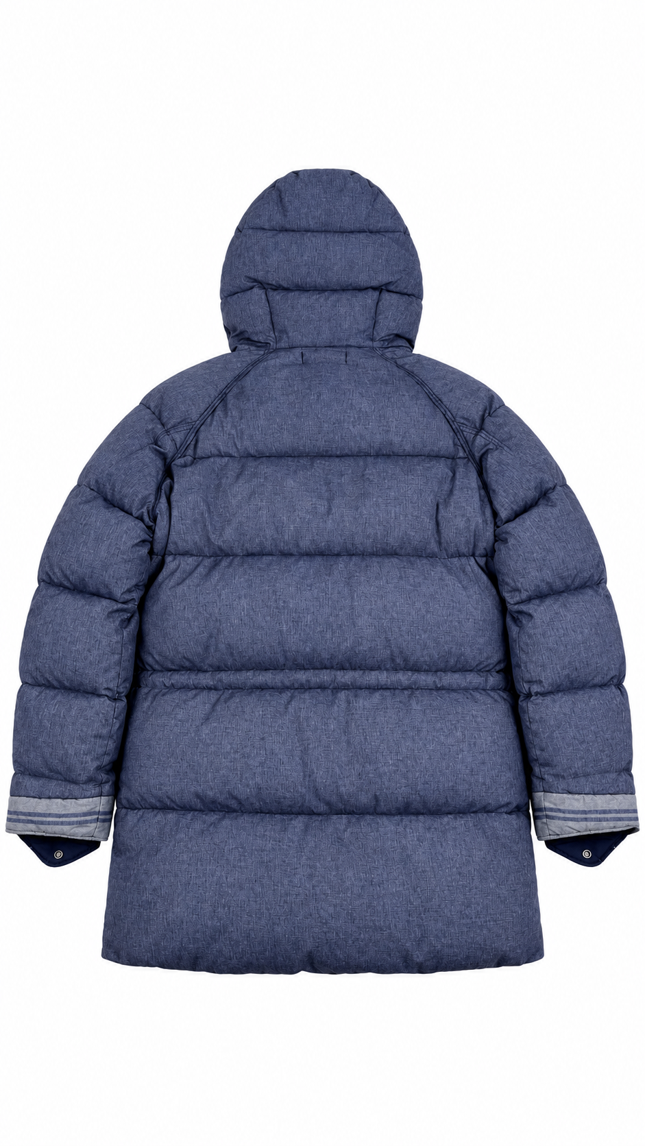 Doudoune Longue à Capuche Stone Island Mix Fibre Watro Tela Down Bleu Taille L – vue de dos – NB08 Shop