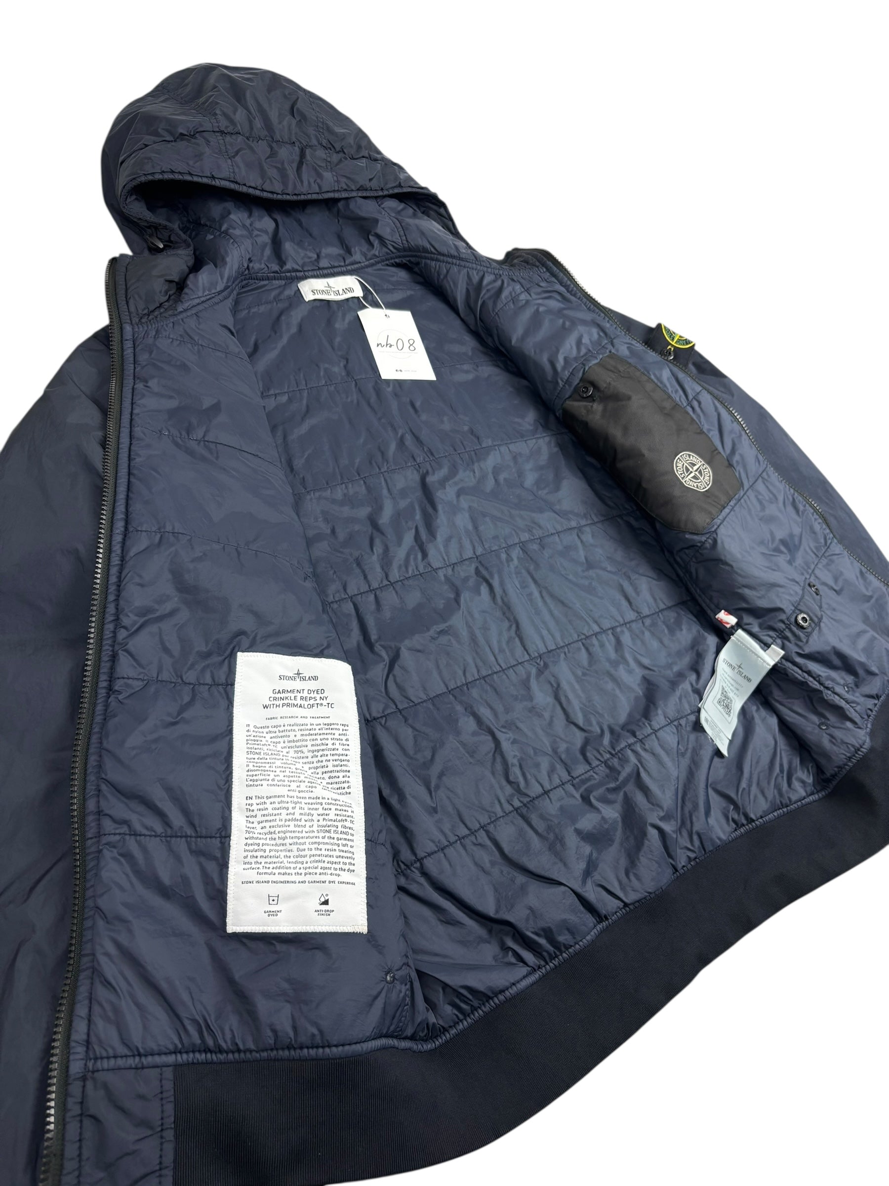 VESTE STONE ISLAND GARMENT DYED CRINKLE REPS NY - MARINE - TAILLE S