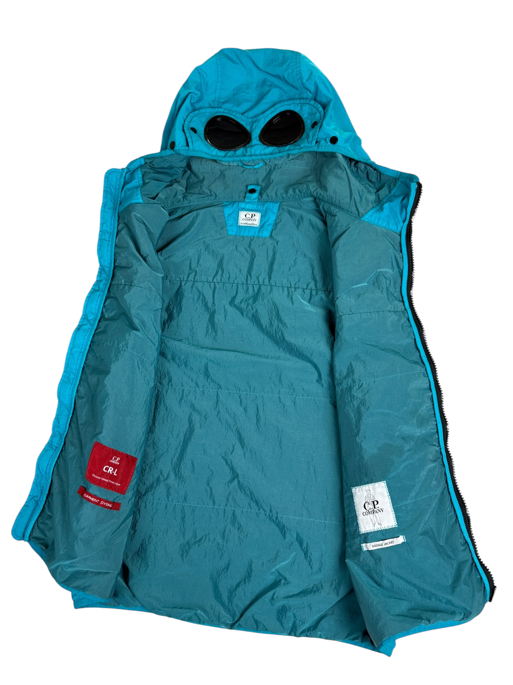 GILET C.P COMPANY CR-L GARMENT DYEING GOGGLE JACKET - BLEU - TAILLE XS