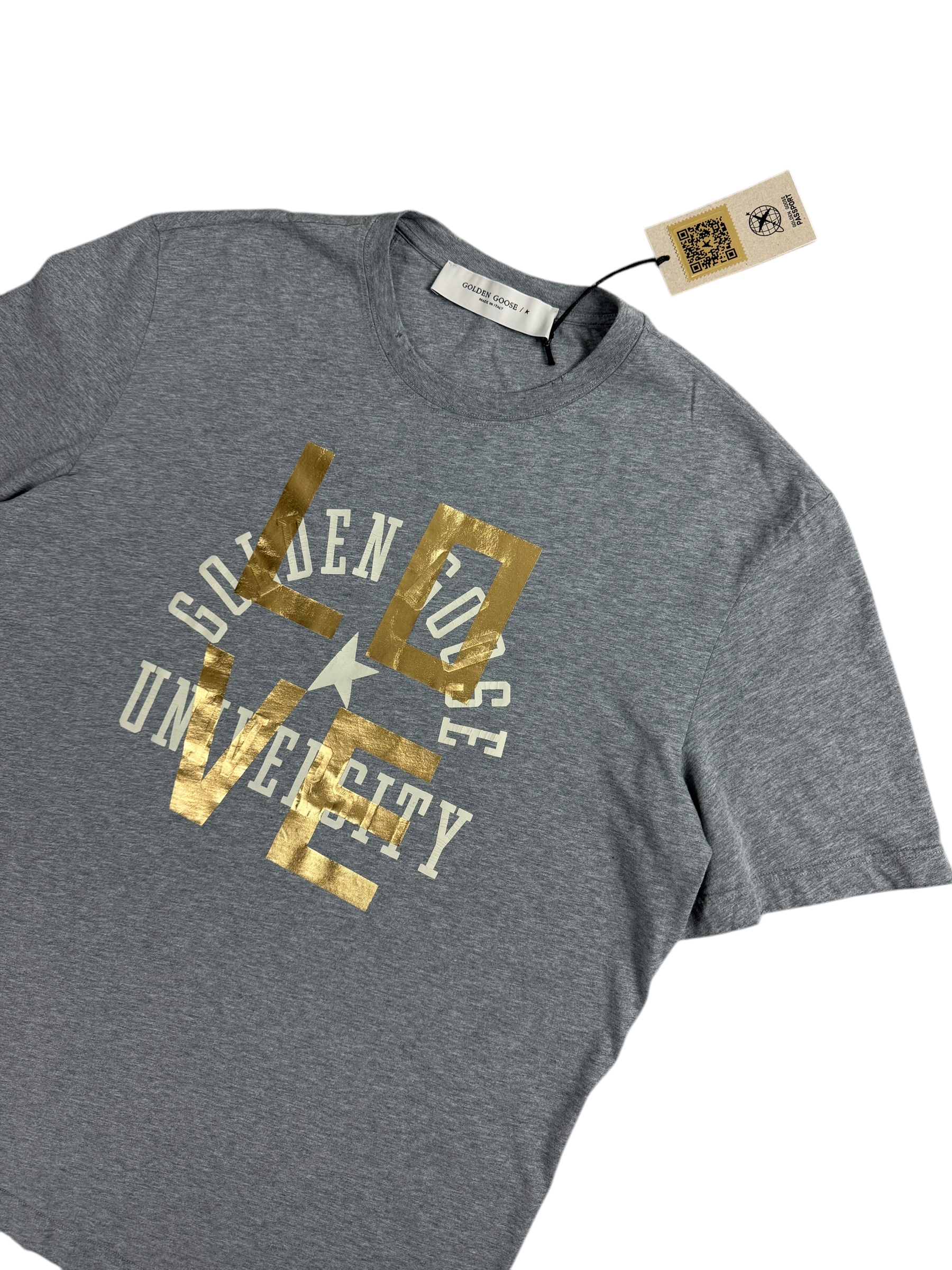 TEE-SHIRT GOLDEN GOOSE GRIS - NEUF