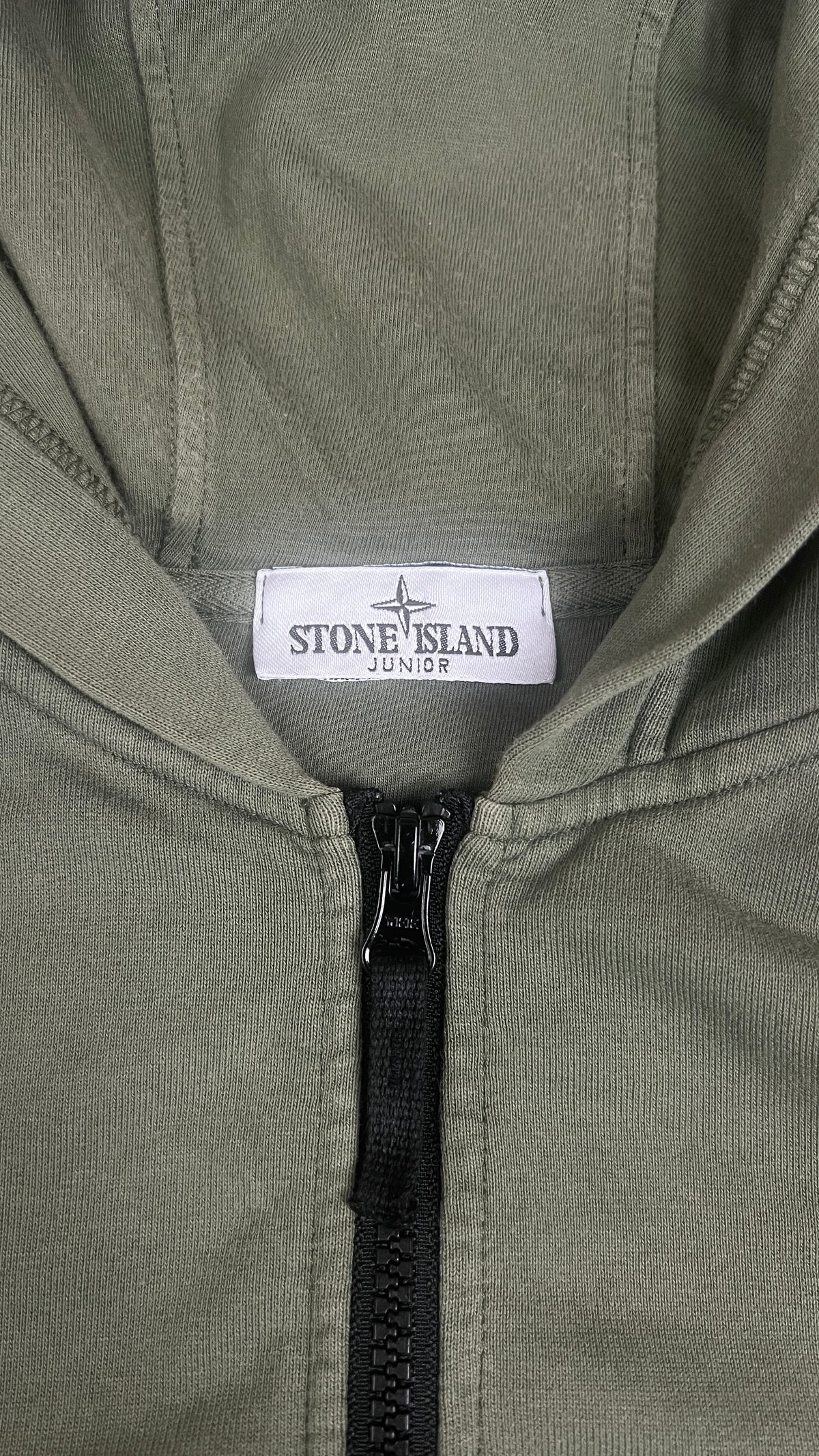 Sweat-shirt Hoodie Zippé Stone Island Junior, Kaki, Taille 12 ans — photographie complémentaire 4