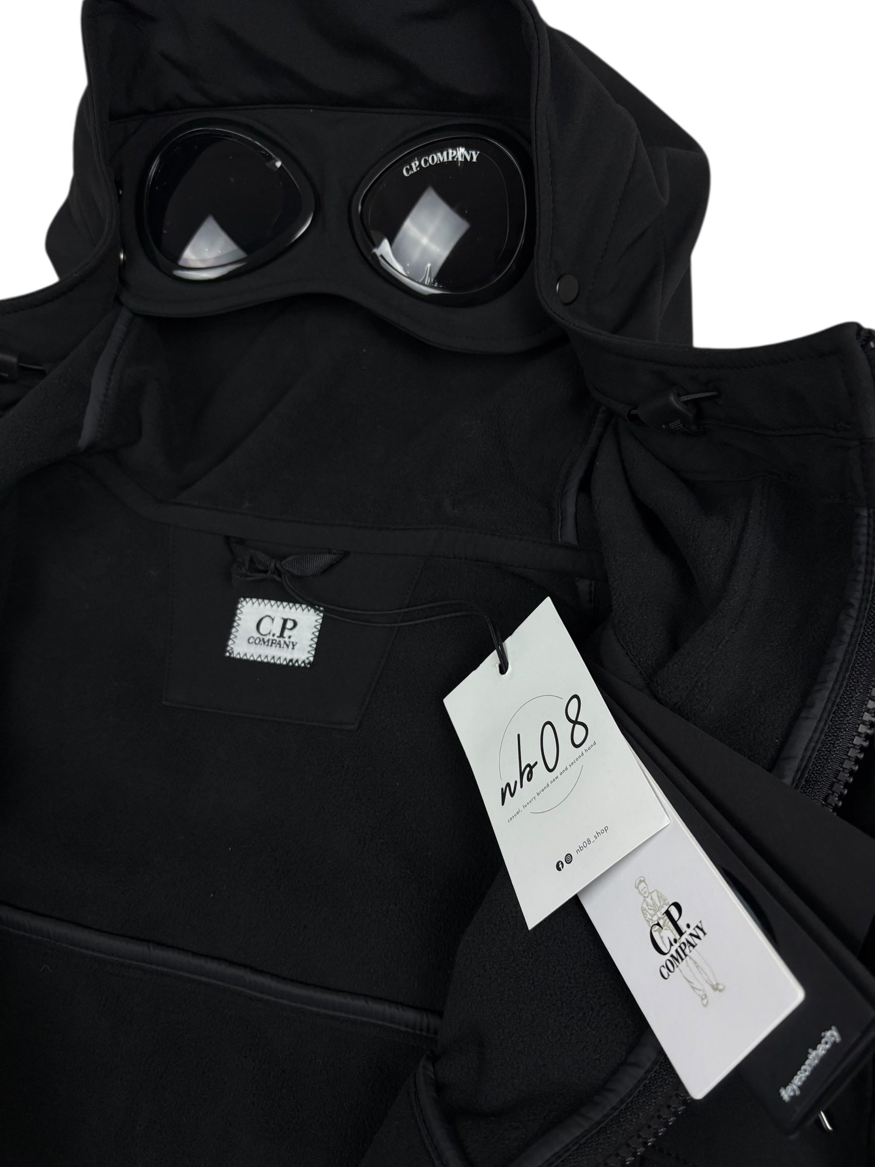 VESTE C.P COMPANY SHELL-R GOGGLE JACKET - NOIR- NEUF