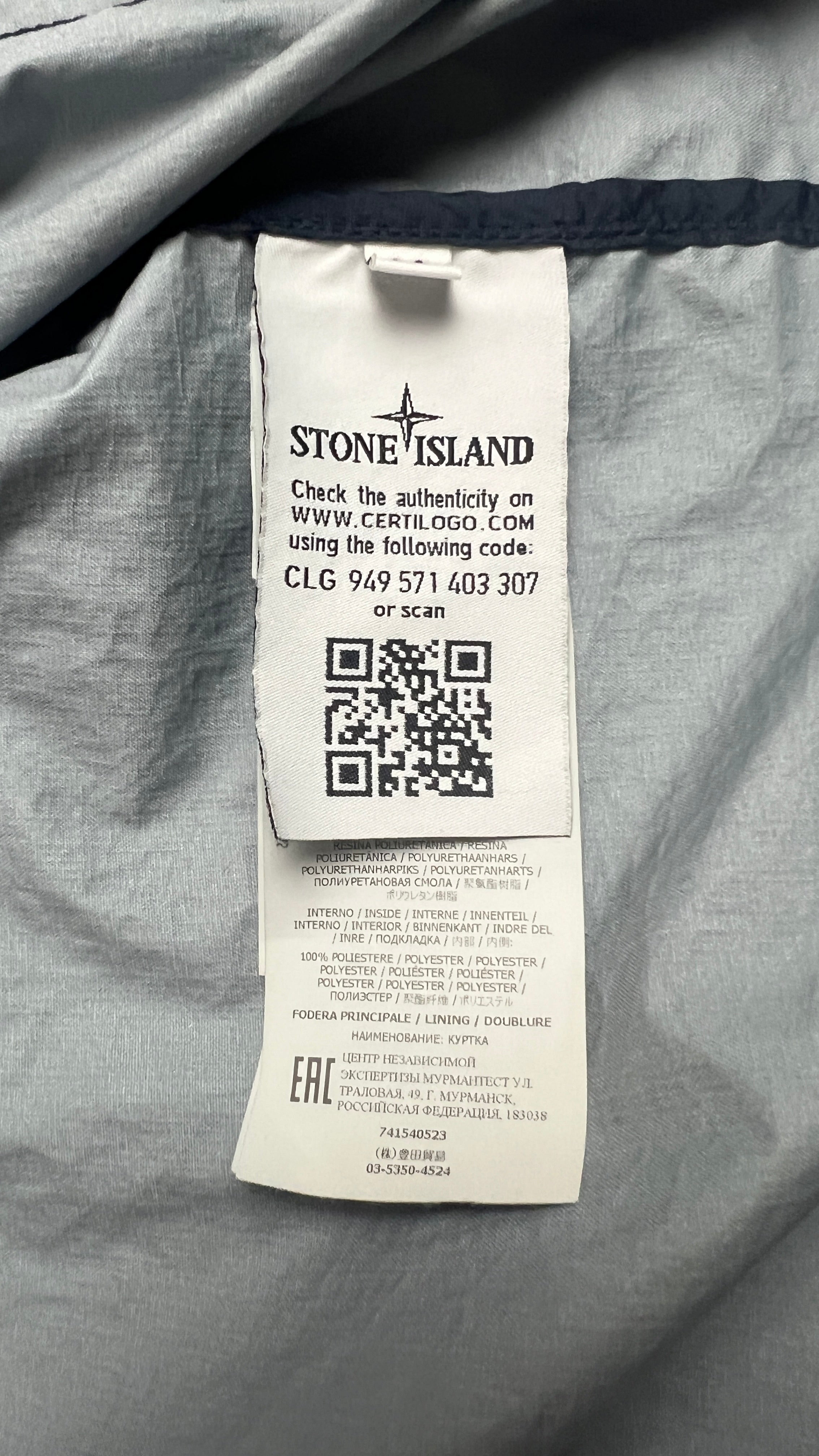 Veste Stone Island Membrana 3L TC - Bleu - Taille M