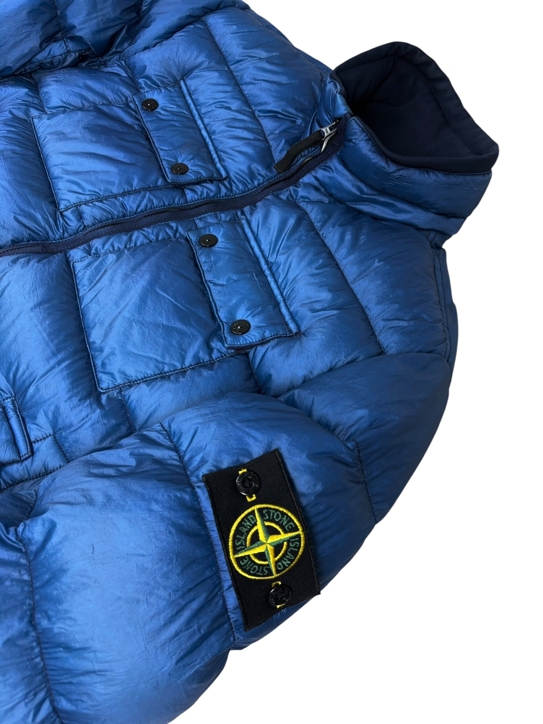 DOUDOUNE STONE ISLAND GARMENT DYED - BLEU - TAILLE L