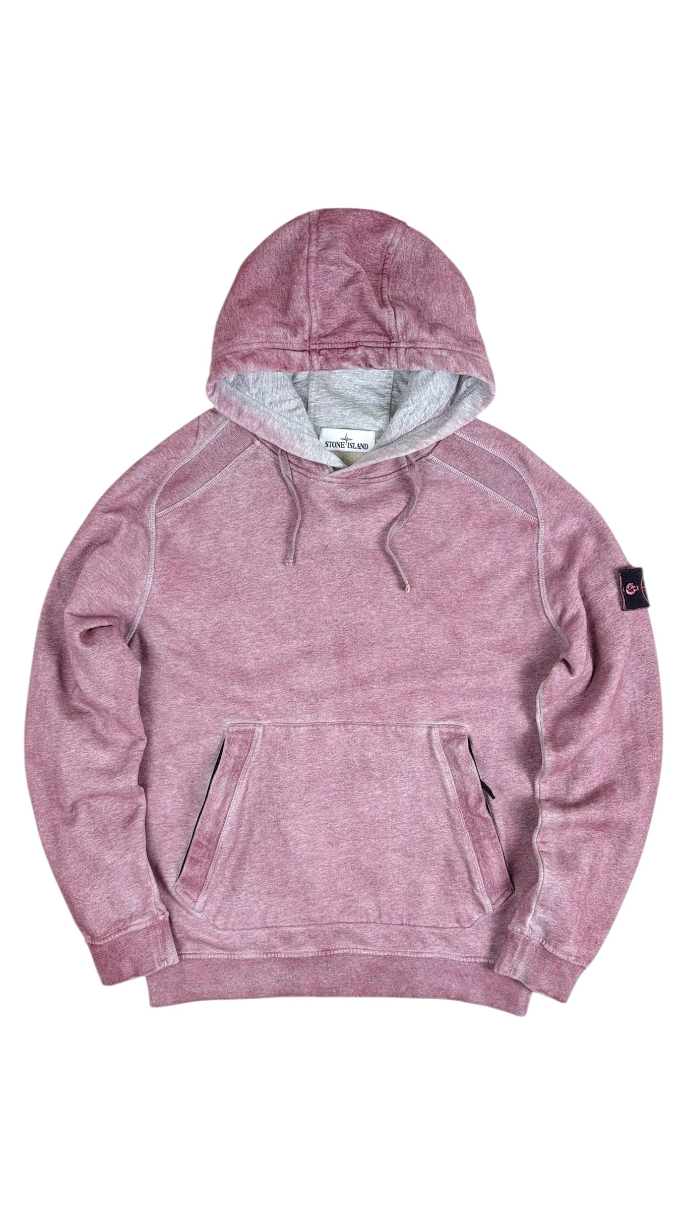 HOODIE STONE ISLAND DUST COLOUR TREATMENT - ROSE - TAILLE L
