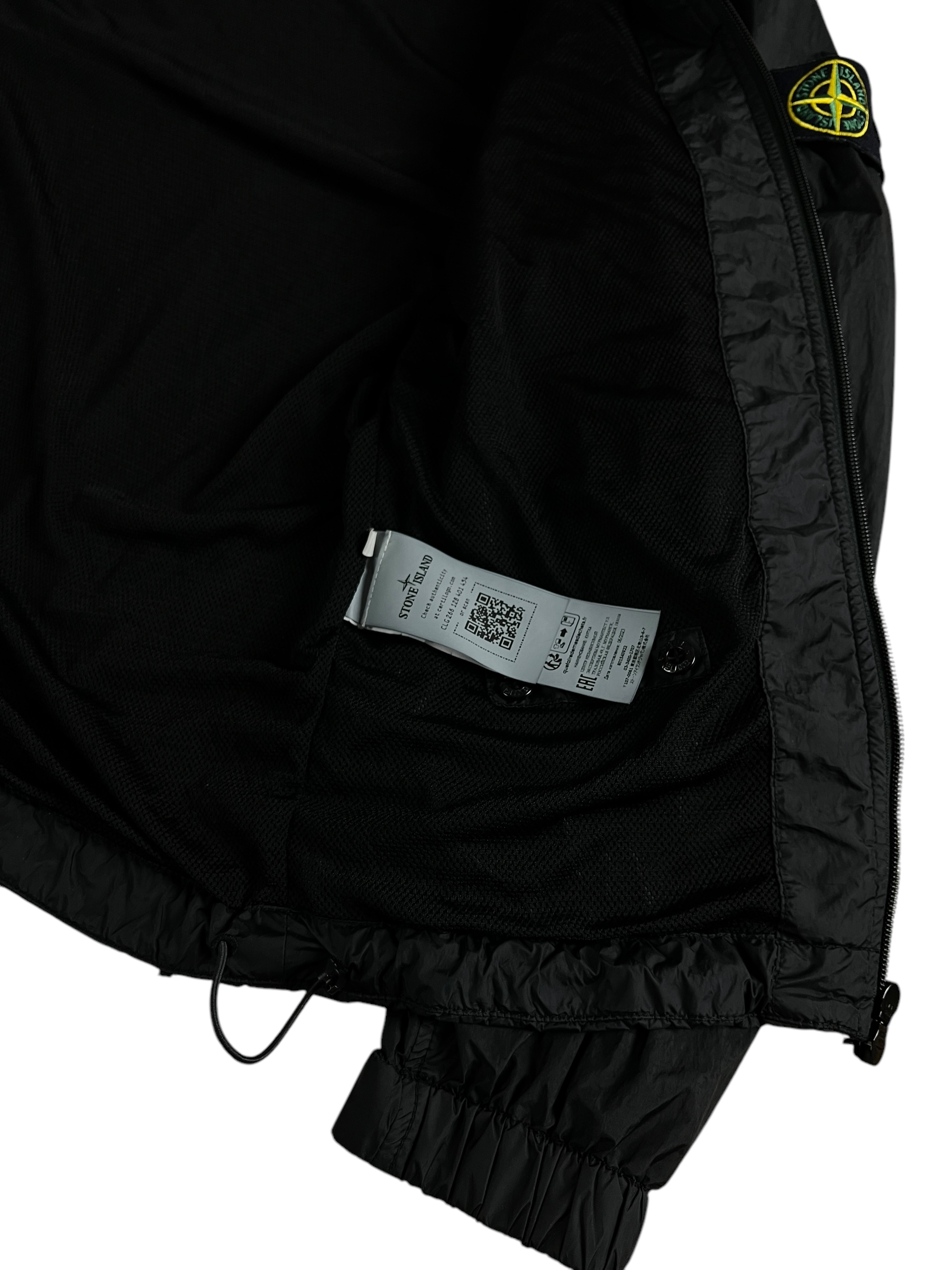 VESTE STONE ISLAND GARMENT DYED CRINKLE REPS R-NY NOIR - TAILLE S