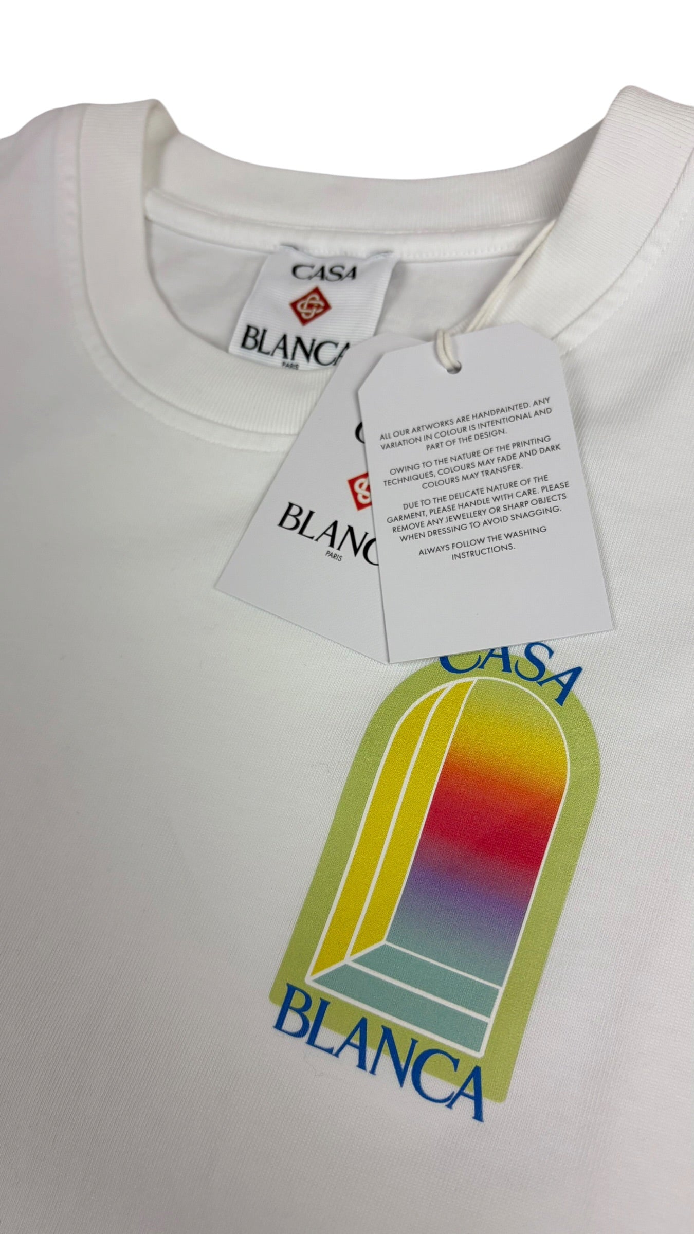T-shirt Casablanca L'Arche Print coton bio blanc neuf - vue 3/4