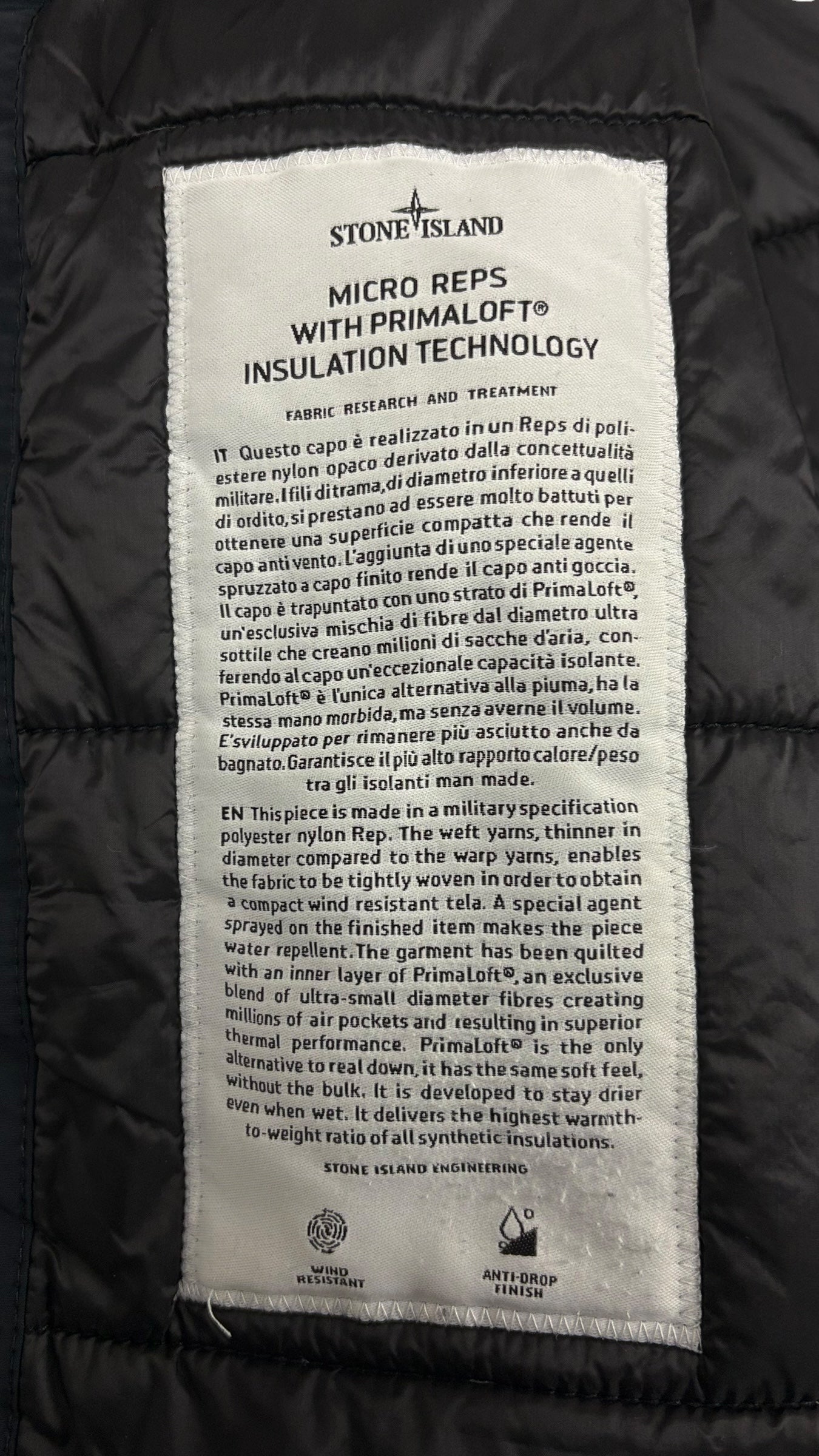 PARKA STONE ISLAND MICRO REPS WITH PRIMALOFT INSULATION TECHNOLOGY - MARINE - TAILLE L