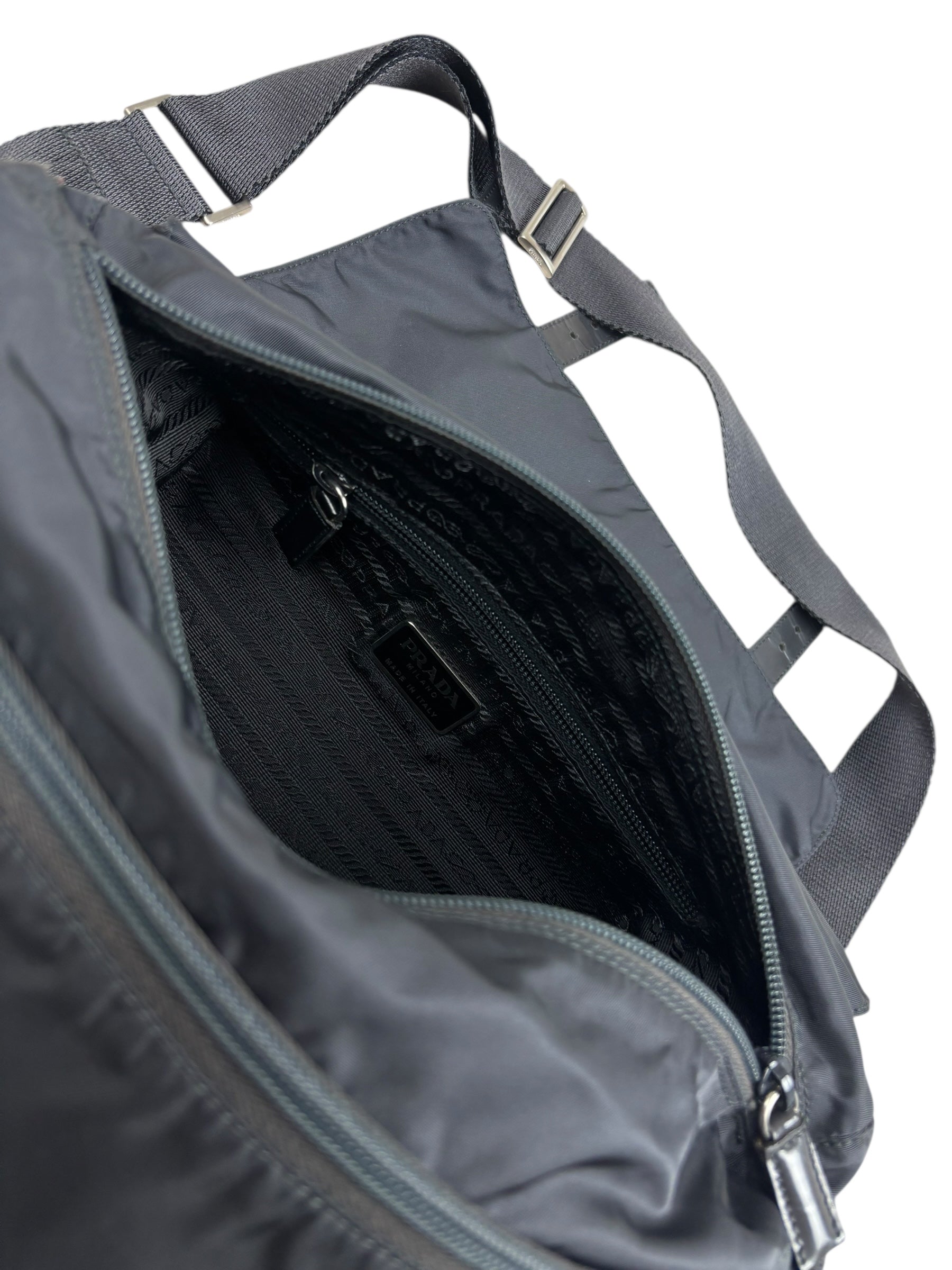 SACOCHE PRADA MESSENGER NYLON - GRIS - TAILLE UNI