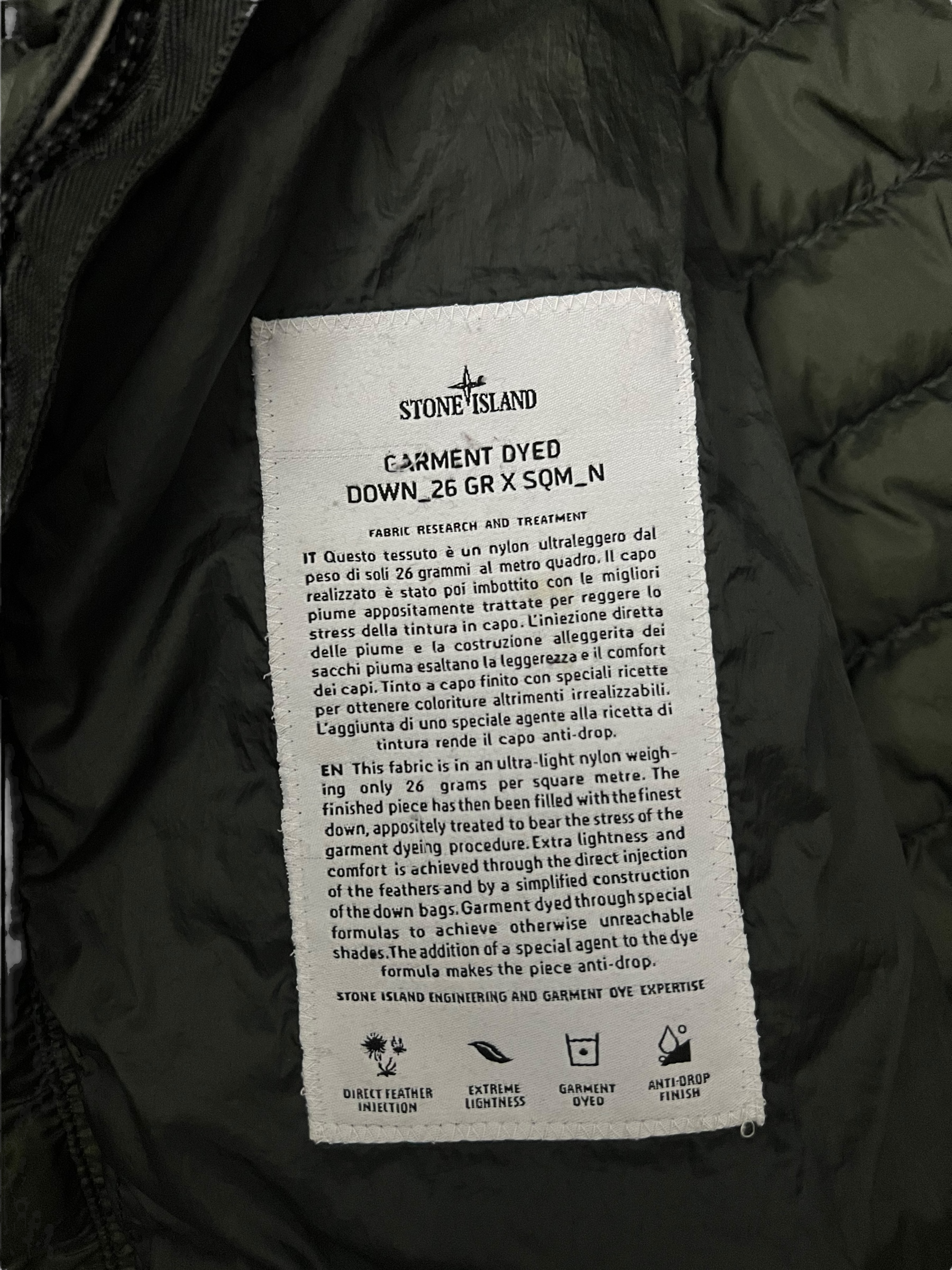 DOUDOUNE MATELASSÉE STONE ISLAND GARMENT DYED DOWN_26 GR X SQM_N - NB08