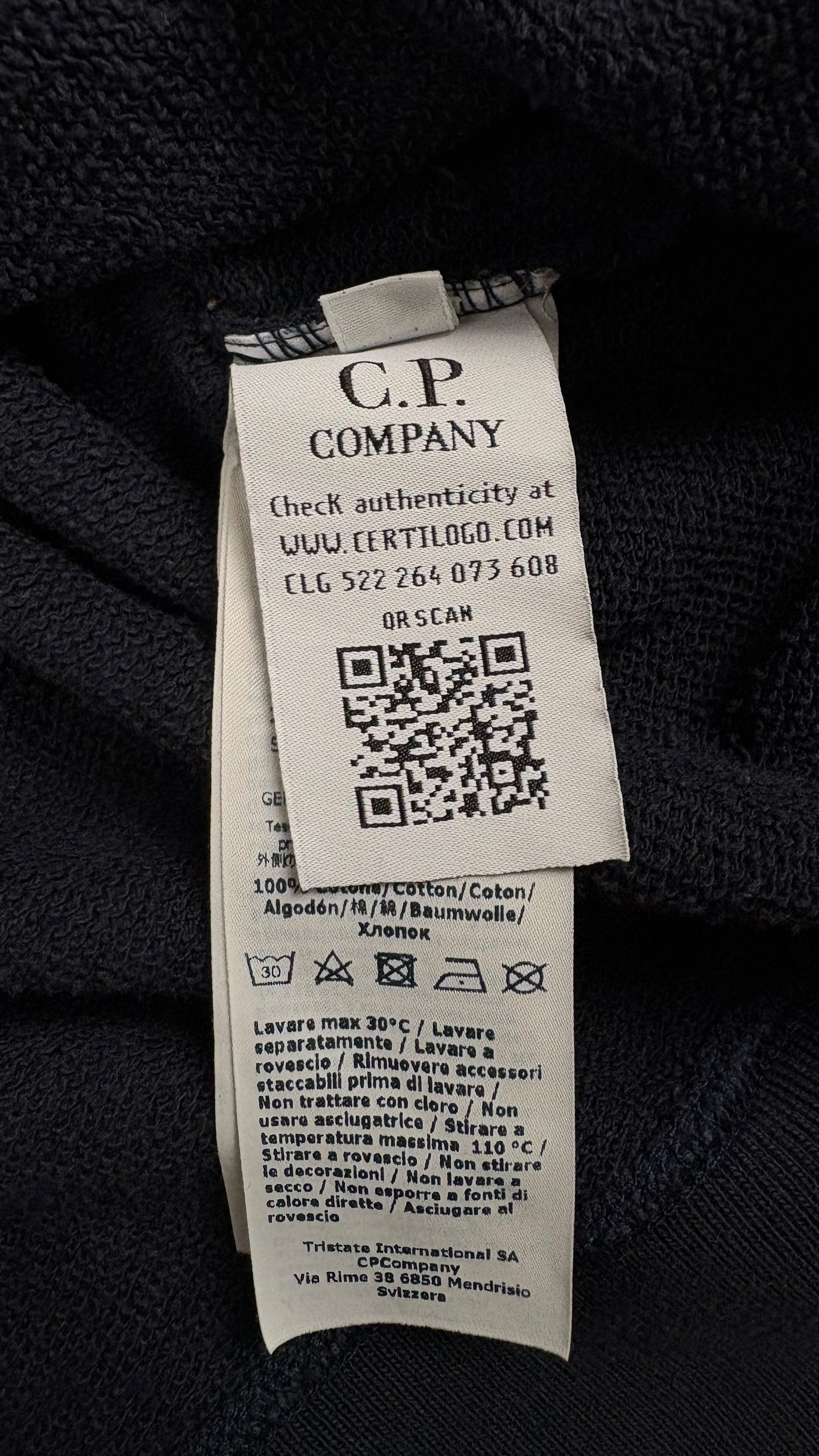CREWNECK PULL C.P COMPANY JUNIOR - MARINE - TAILLE 10 ANS