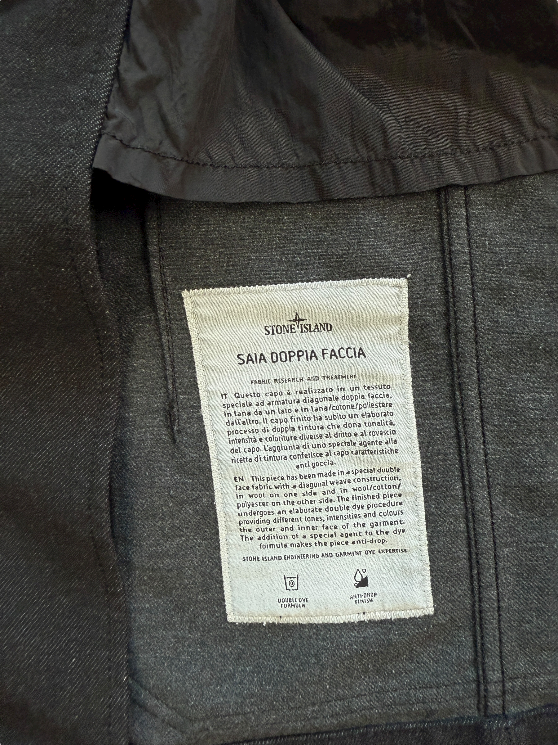 VESTE STONE ISLAND SAIA DOPPIA FACCIA - NOIR - TAILLE L
