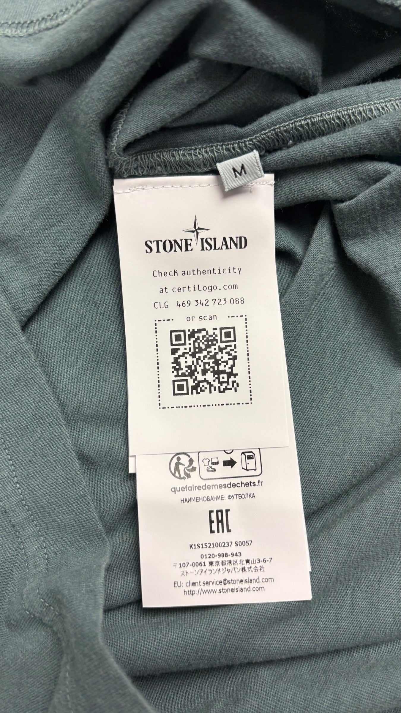 Tee-shirt Stone Island Logo Ton sur Ton bleu taille M neuf - vue 4/4