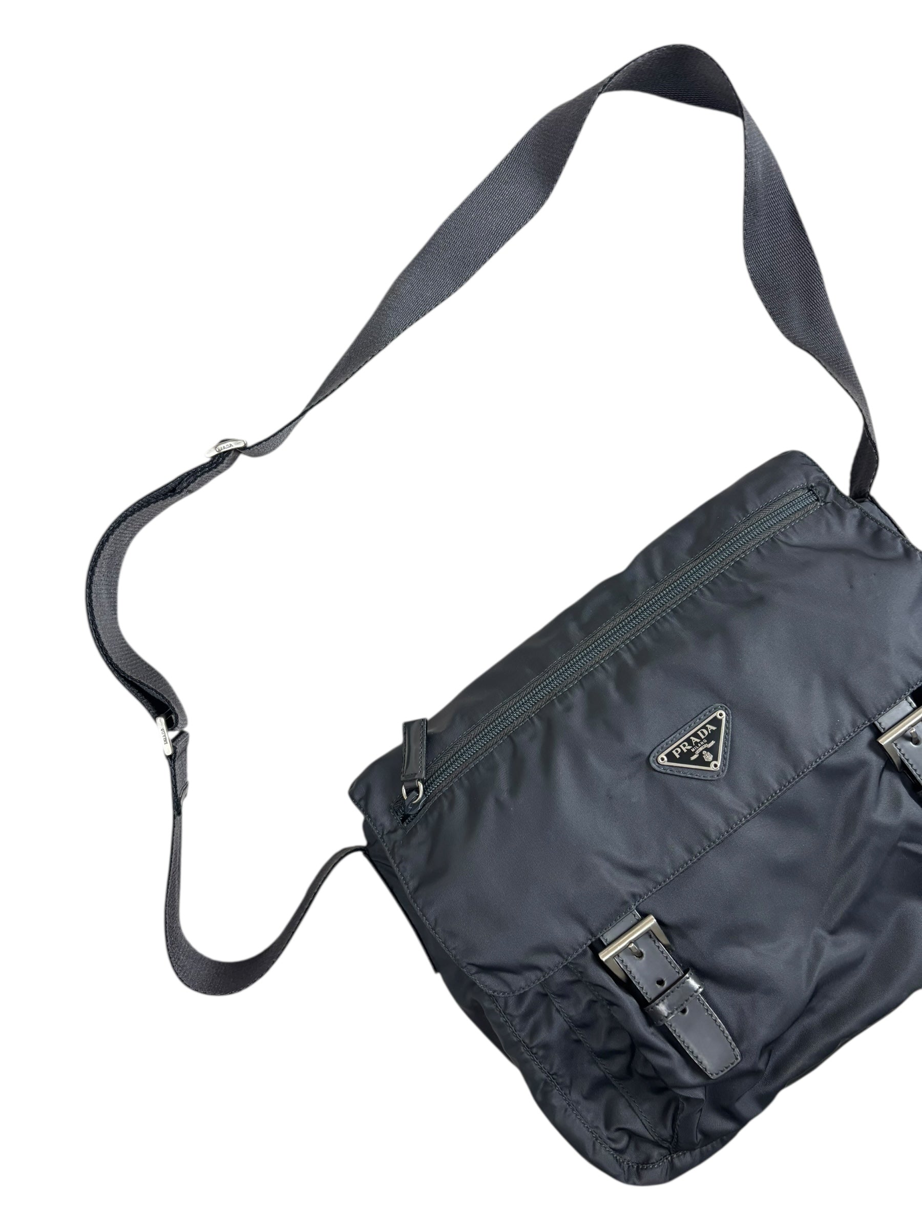 SACOCHE PRADA MESSENGER NYLON - GRIS - TAILLE UNI