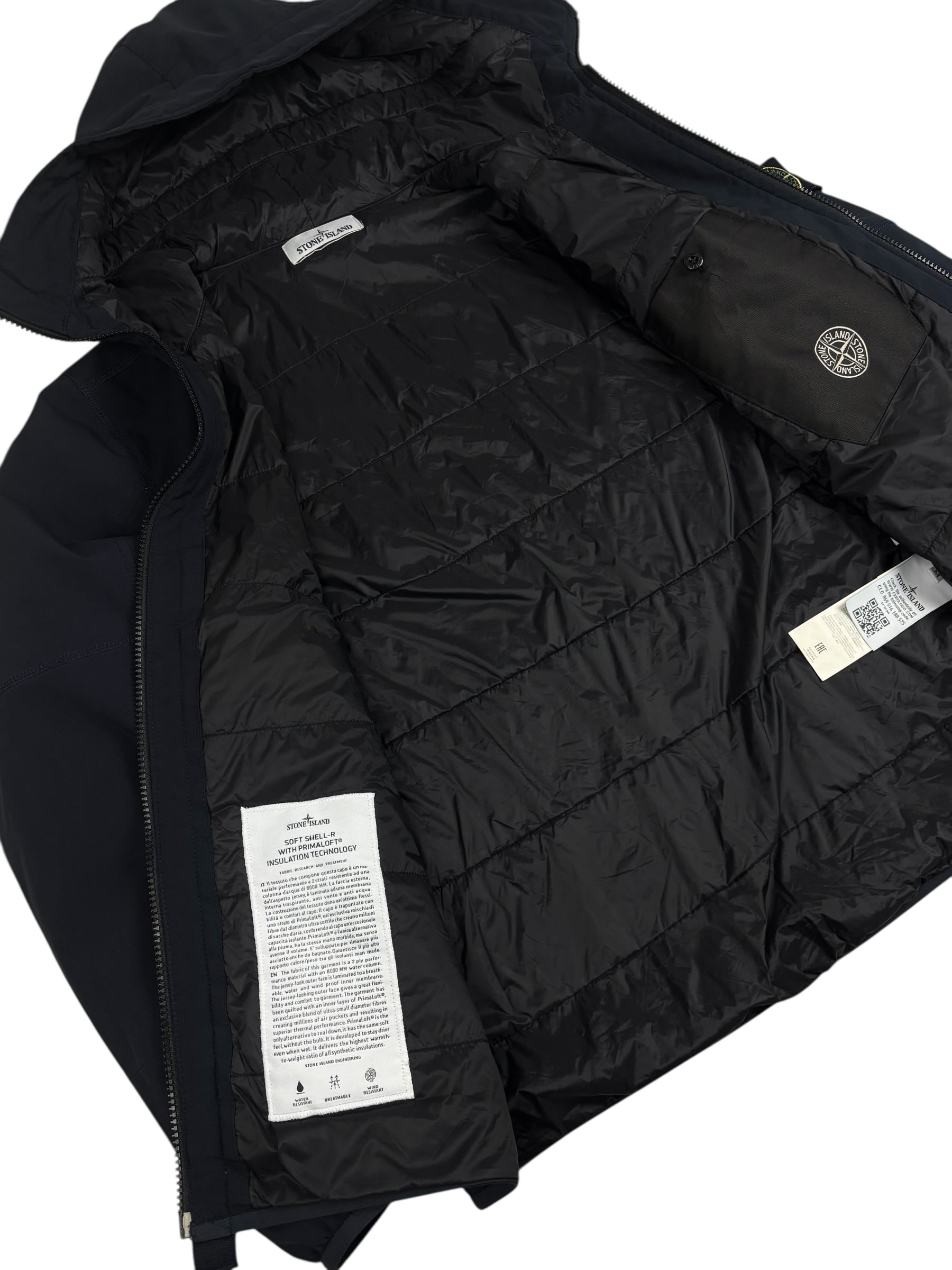 VESTE STONE ISLAND SOFT SHELL-R WITH PRIMALOFT INSULATION TECHNOLOGY - MARINE - TAILLE M