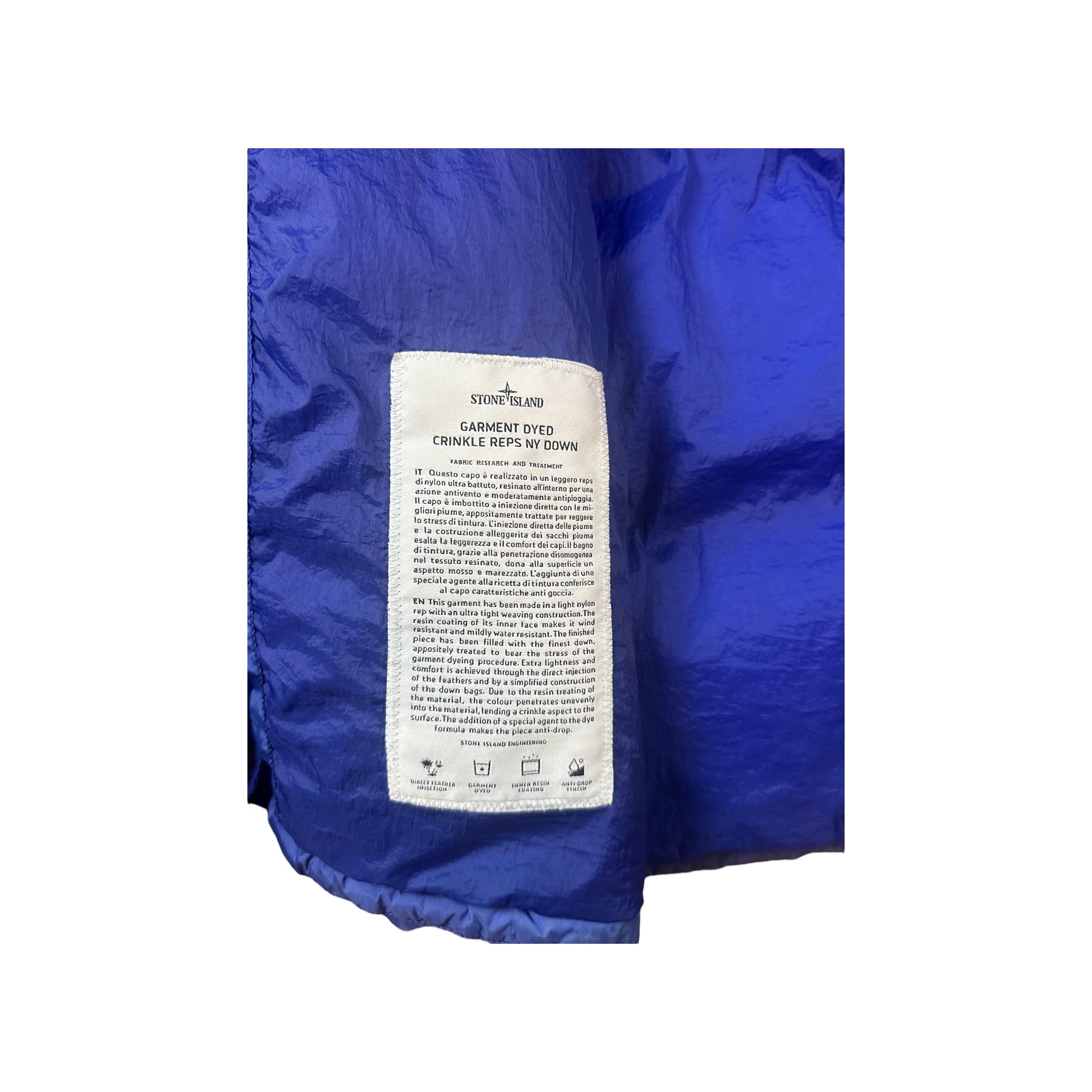 DOUDOUNE À CAPUCHE STONE ISLAND GARMENT DYED CRINKLE REPS NY DOWN - NB08