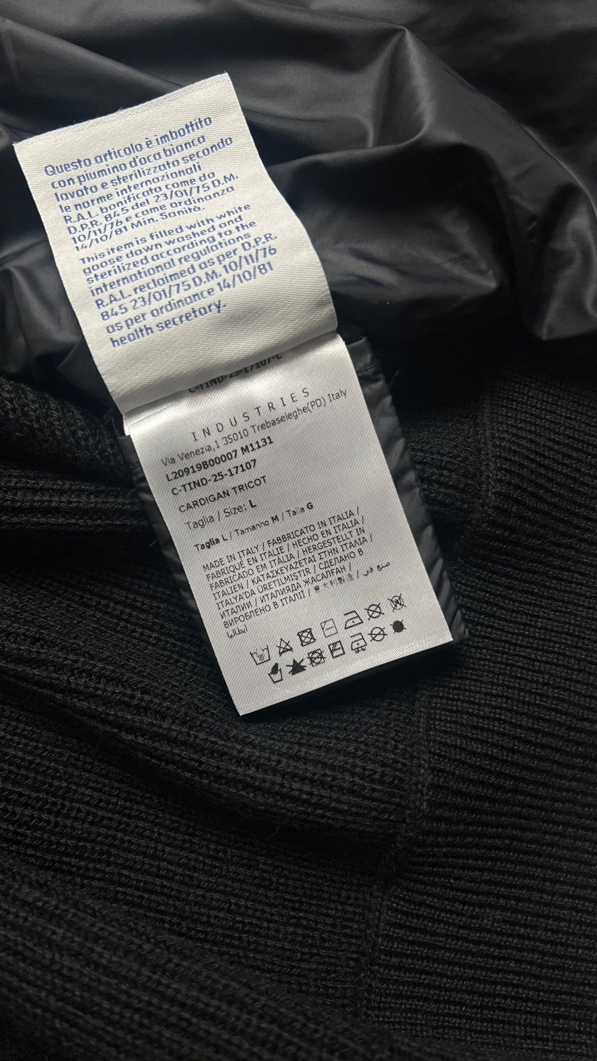 Cardigan Zippé Moncler Hybride à Capuche, Noir, Taille L, Neuf — photographie complémentaire 5
