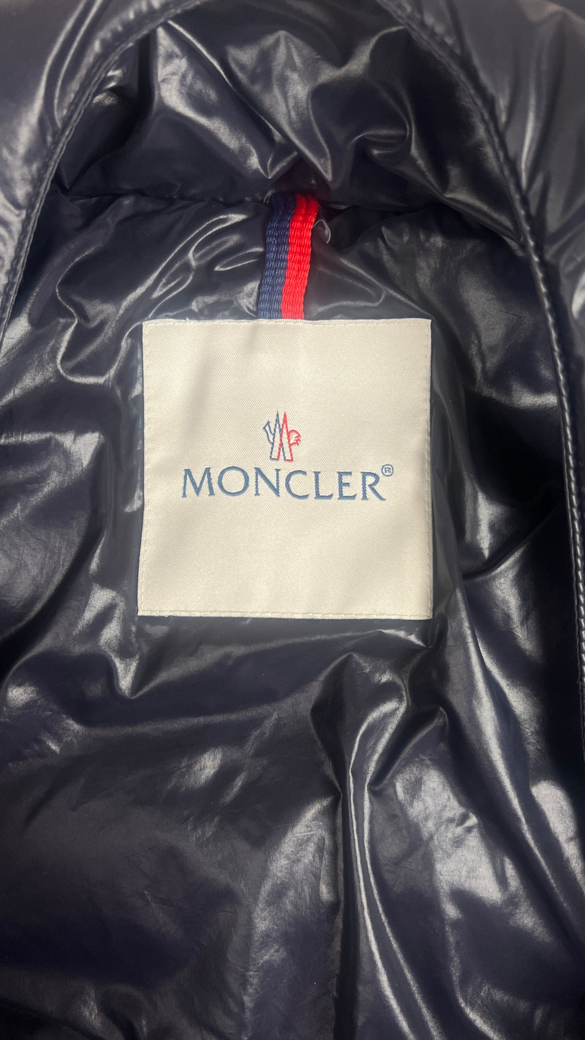 Doudoune Moncler Junior en Nylon Laqué, Marine, Taille XS — photographie complémentaire 4