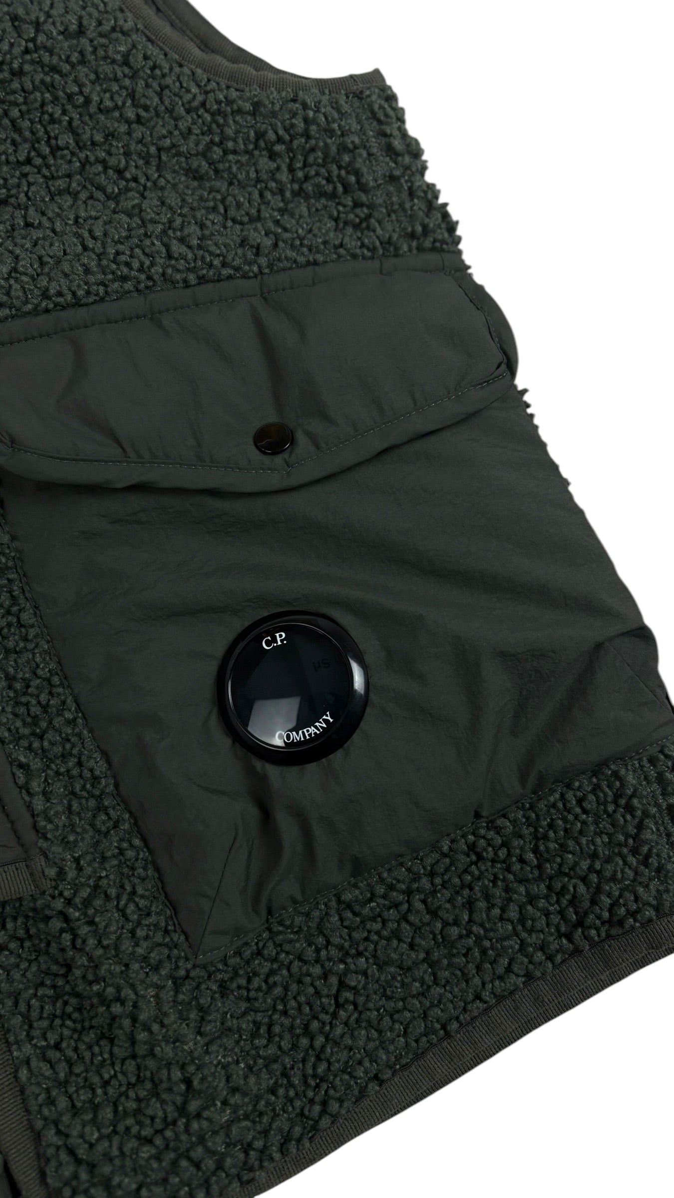 GILET C.P COMPANY POLAR SHELL - KAKI - TAILLE 10 ANS