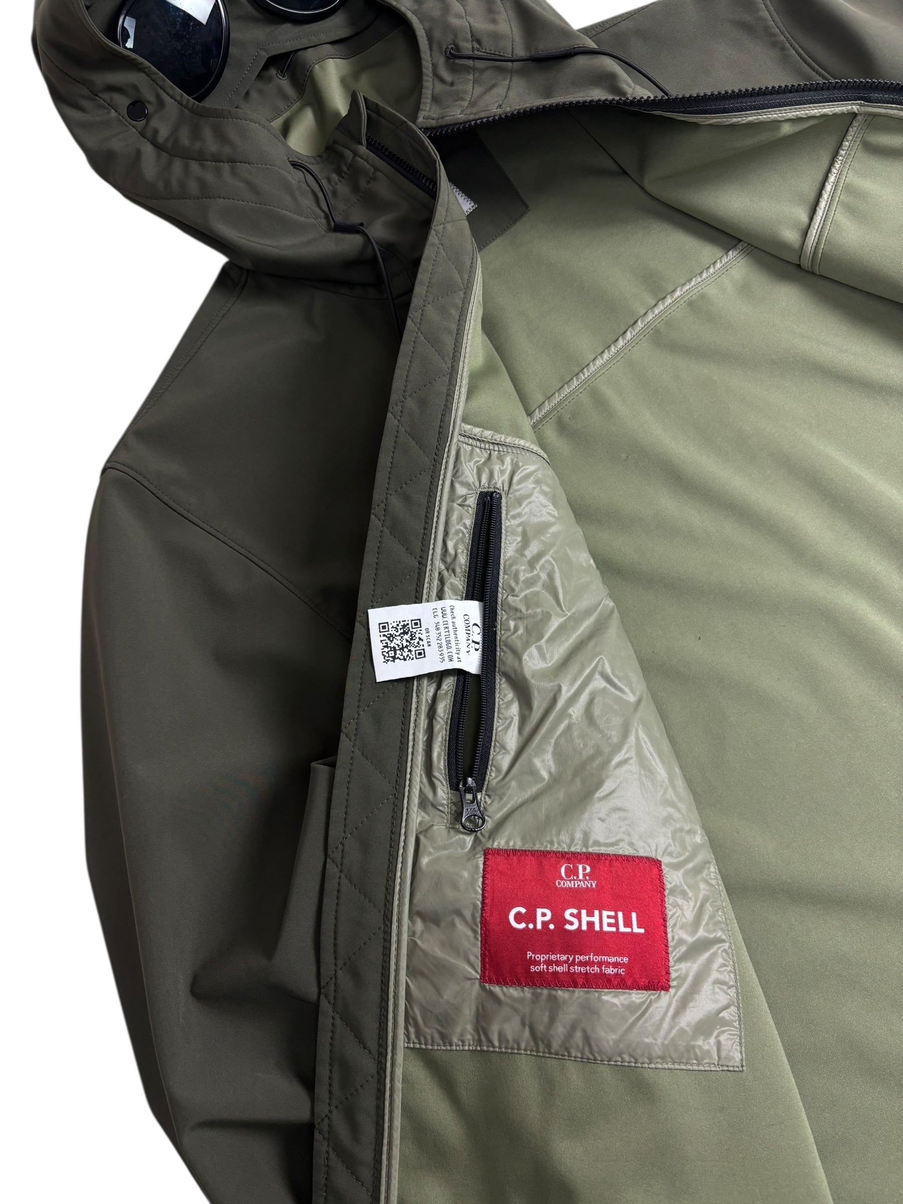 VESTE C.P COMPANY SHELL GOGGLE JACKET - KAKI - TAILLE 54