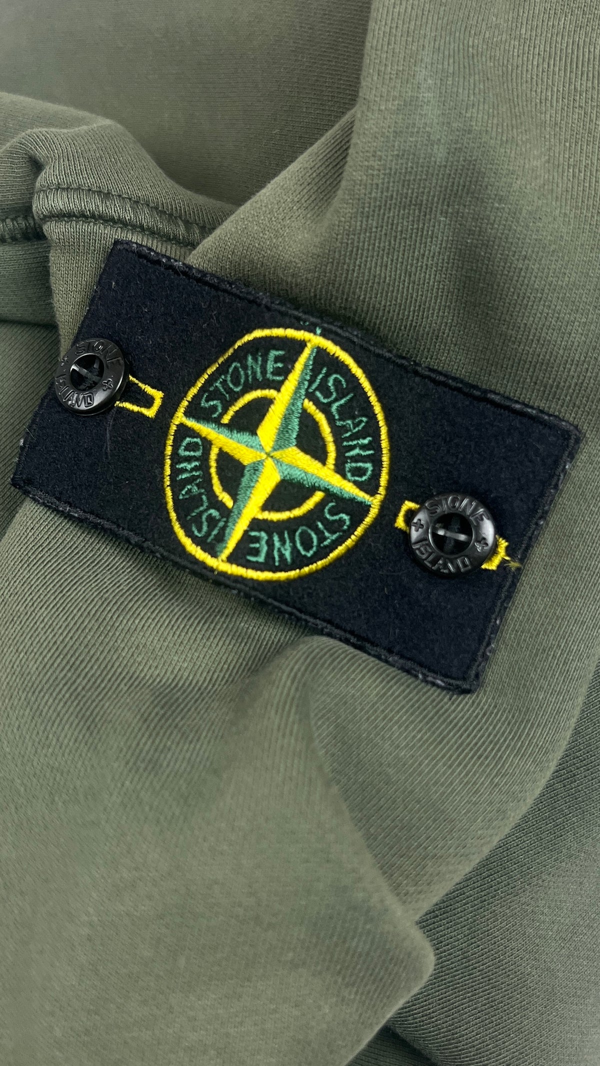 Sweat-shirt Hoodie Stone Island Cotton Fleece, Kaki, Taille S — photographie complémentaire 3