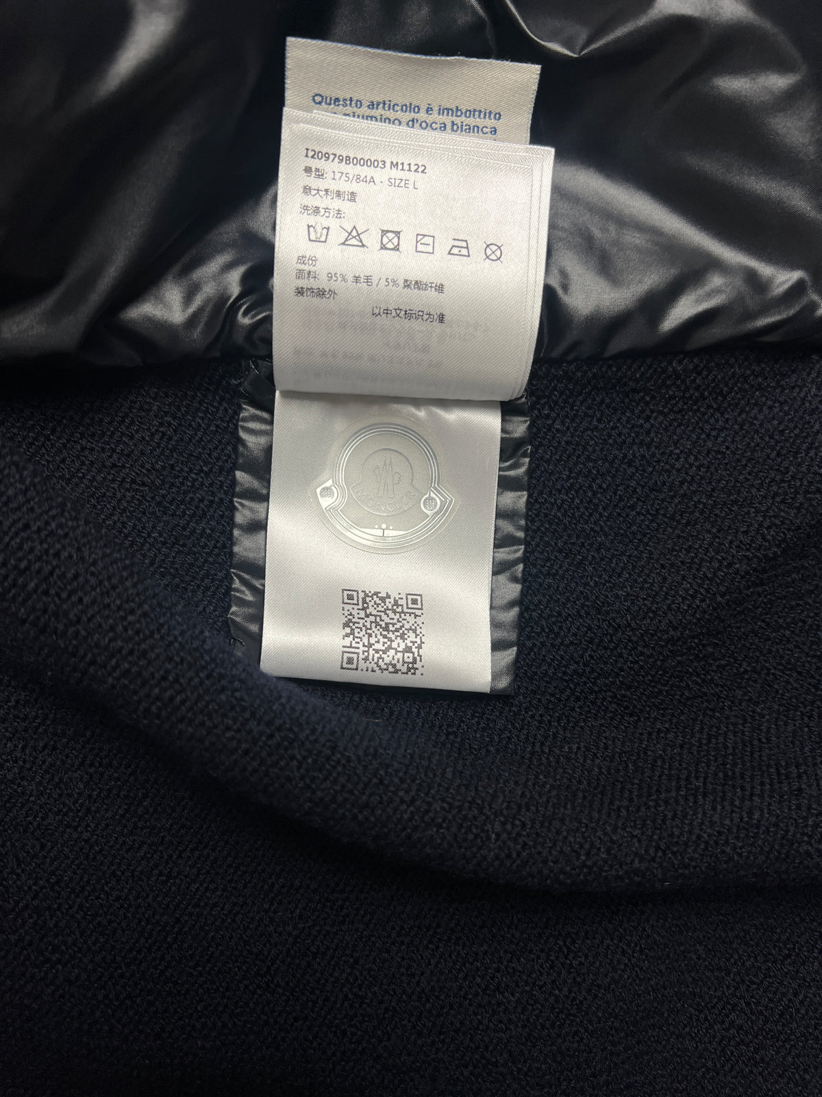 Cardigan Zippé à Capuche Moncler Grenoble Hybride, Marine, Taille L, Neuf — photographie complémentaire 8