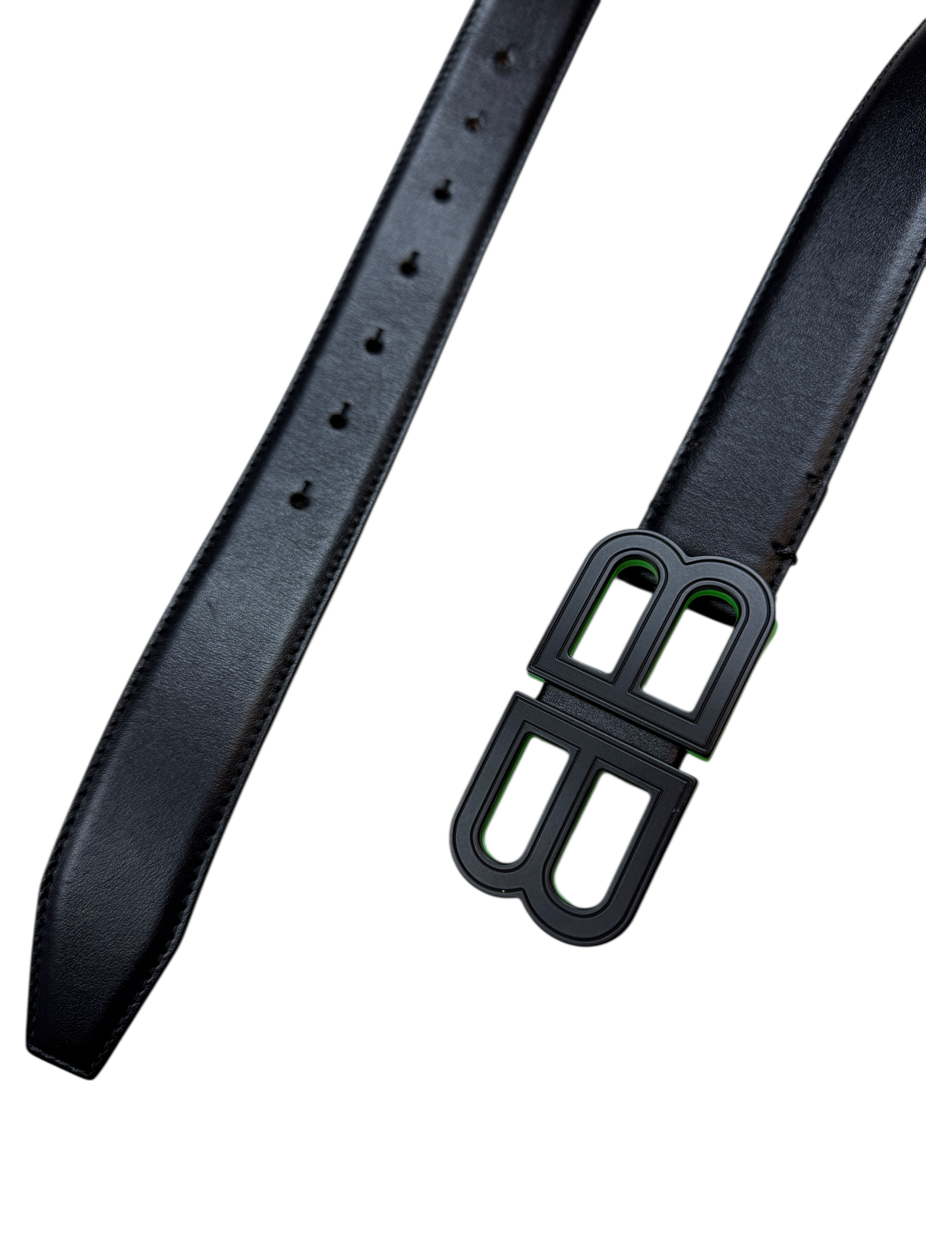 CEINTURE BALENCIAGA - NOIR / VERT NÉON - 102 CM