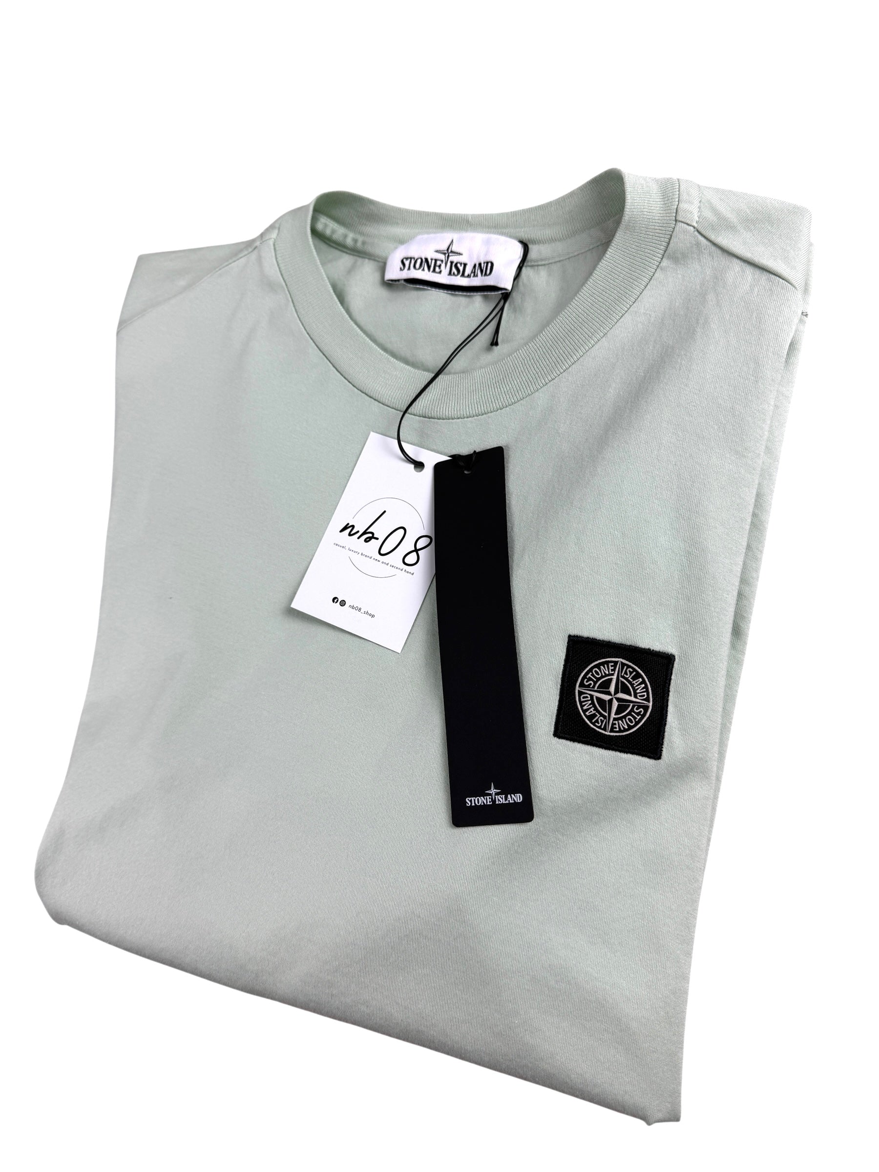 TEE-SHIRT STONE ISLAND - VERT PASTEL - TAILLE S - NEUF