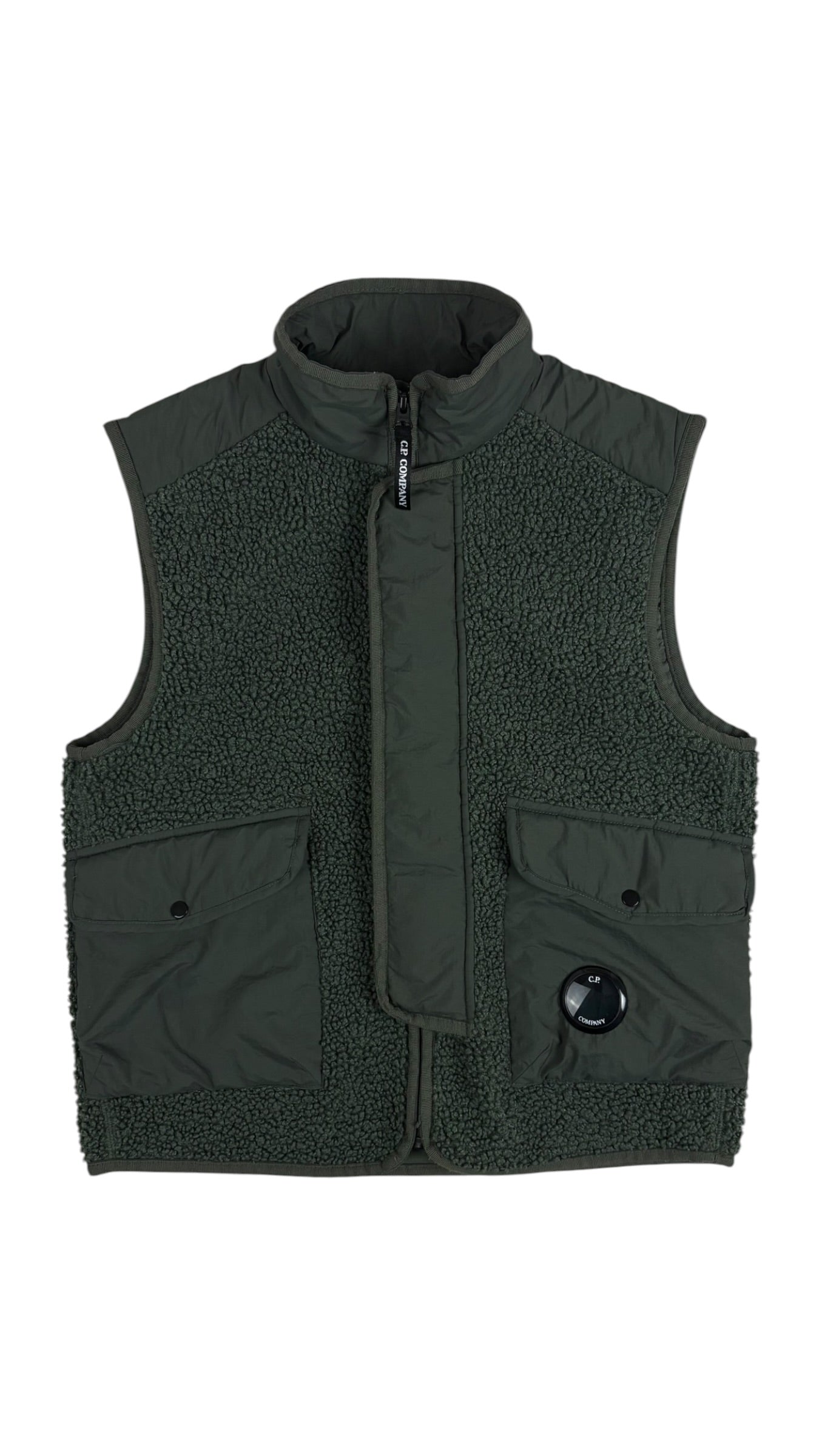 GILET C.P COMPANY POLAR SHELL - KAKI - TAILLE 10 ANS