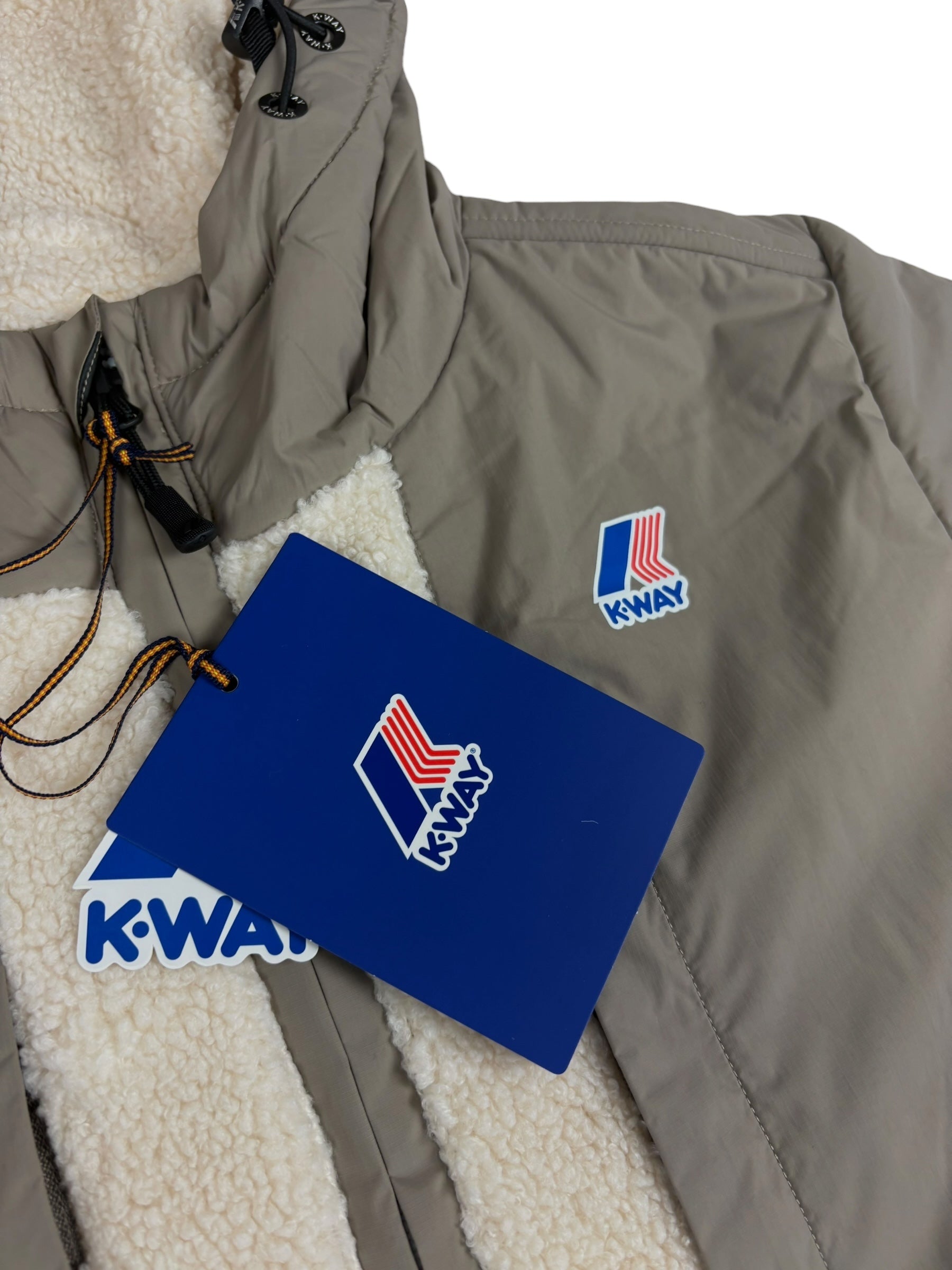 VESTE POLAIRE K-WAY SAMSON 4.0 ORSETTO - BEIGE TAUPE-ECRU - NEUF