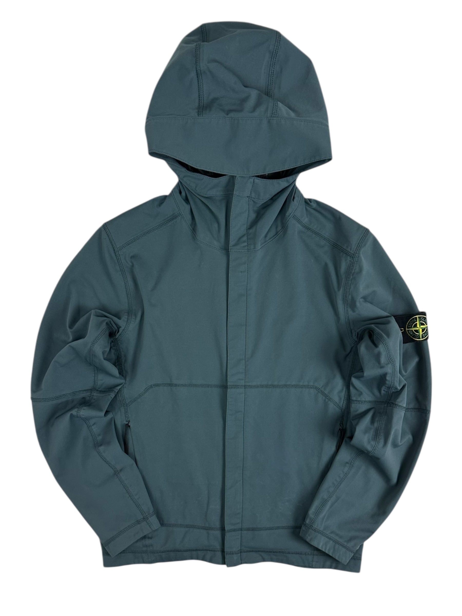 VESTE STONE ISLAND LIGHT SOFT SHELL SI CHECK GRID - BLEU PÉTROLE - TAILLE S