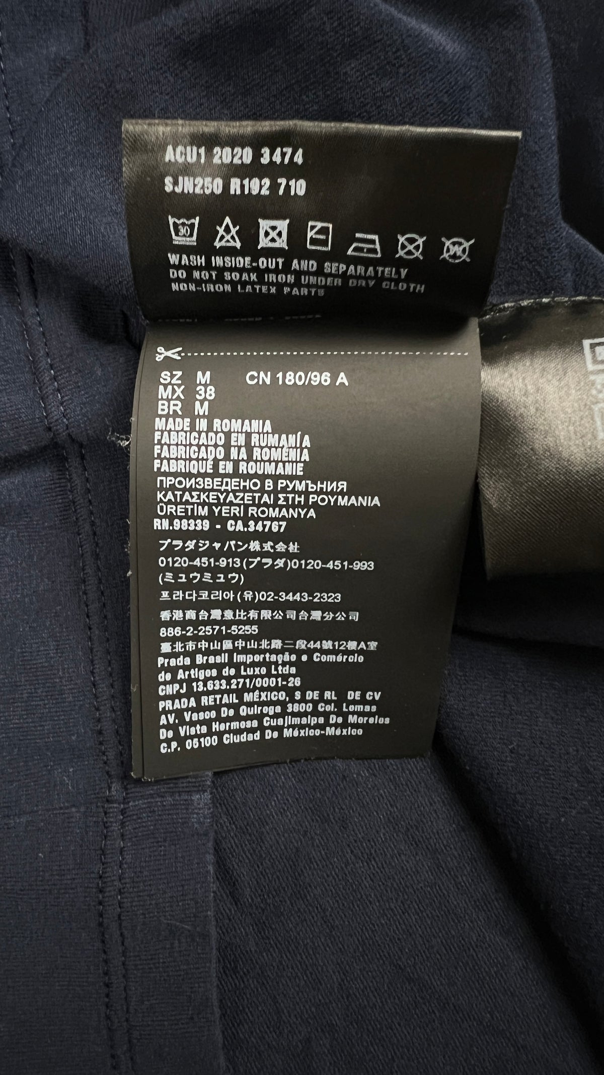 Tee-shirt Prada Poche Nylon, Marine, Taille M — photographie complémentaire 5