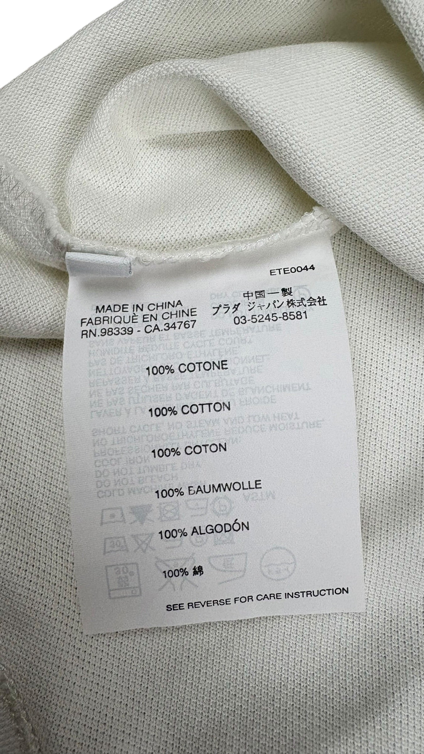 POLO MANCHES LONGUES PRADA - BLANC - TAILLE S