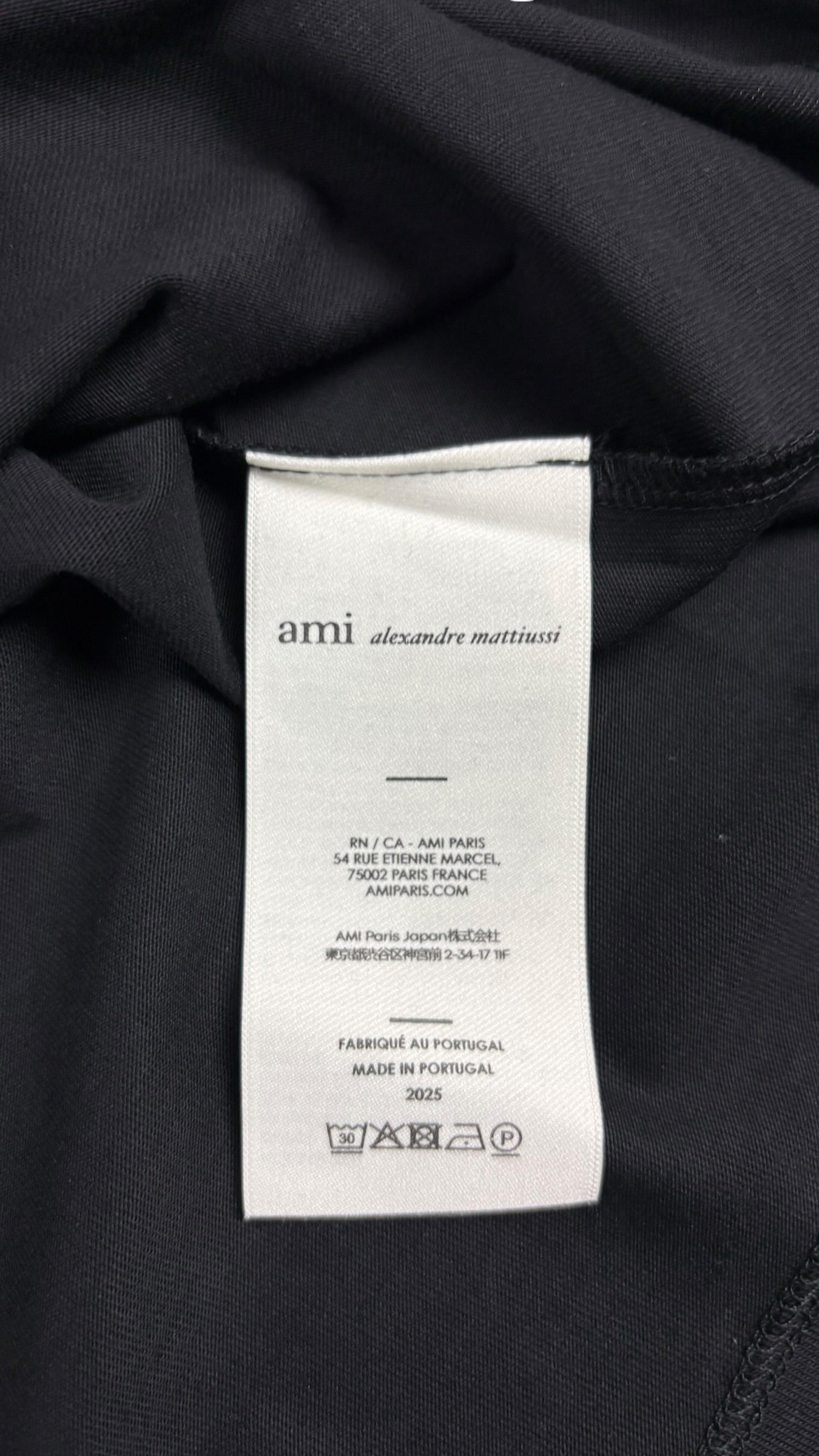 Tee-shirt AMI Paris Logo Blanc noir neuf - vue 4/4