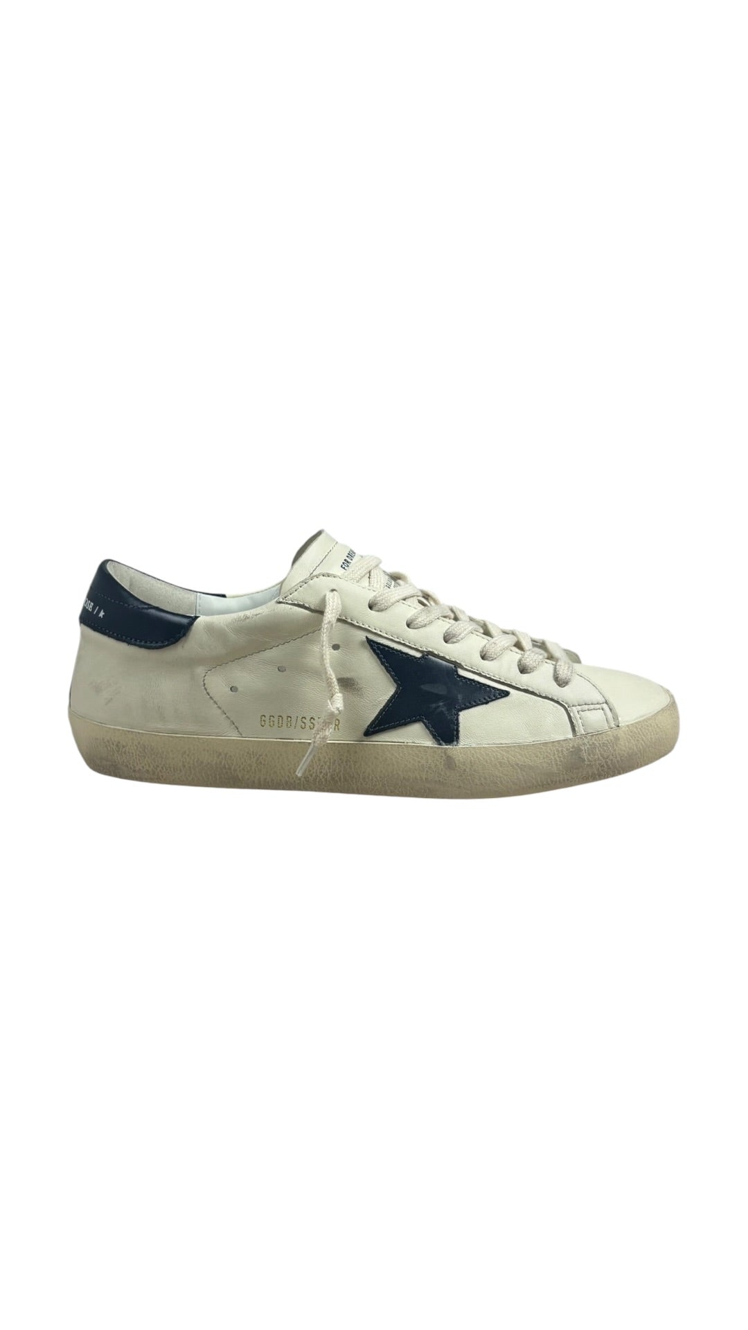 Sneakers Golden Goose Super-Star nappa beige bleu nuit - Neuf