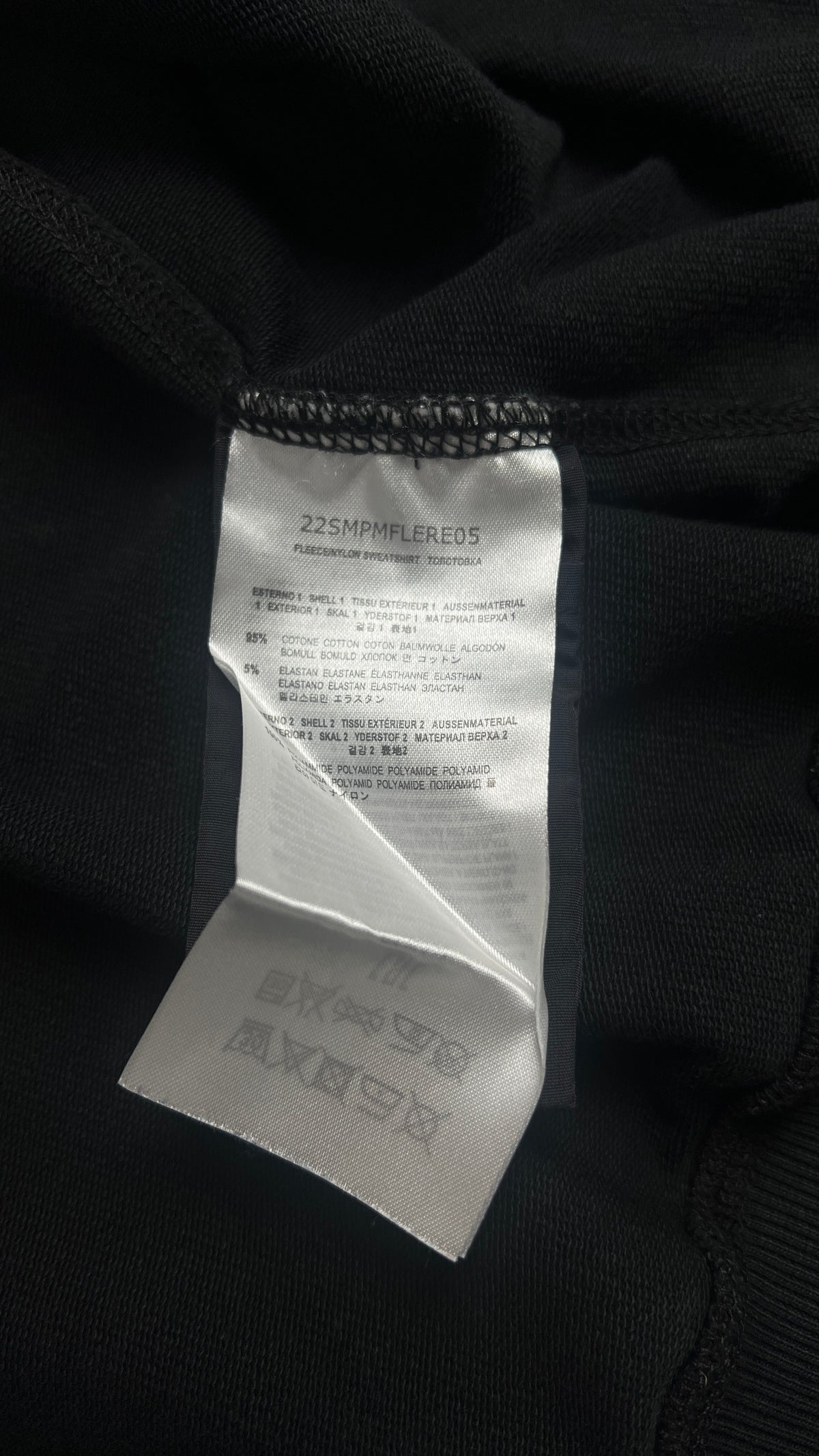 Sweat-shirt Zippé Parajumpers Fleece à Poches Nylon, Noir, Taille M — photographie complémentaire 5