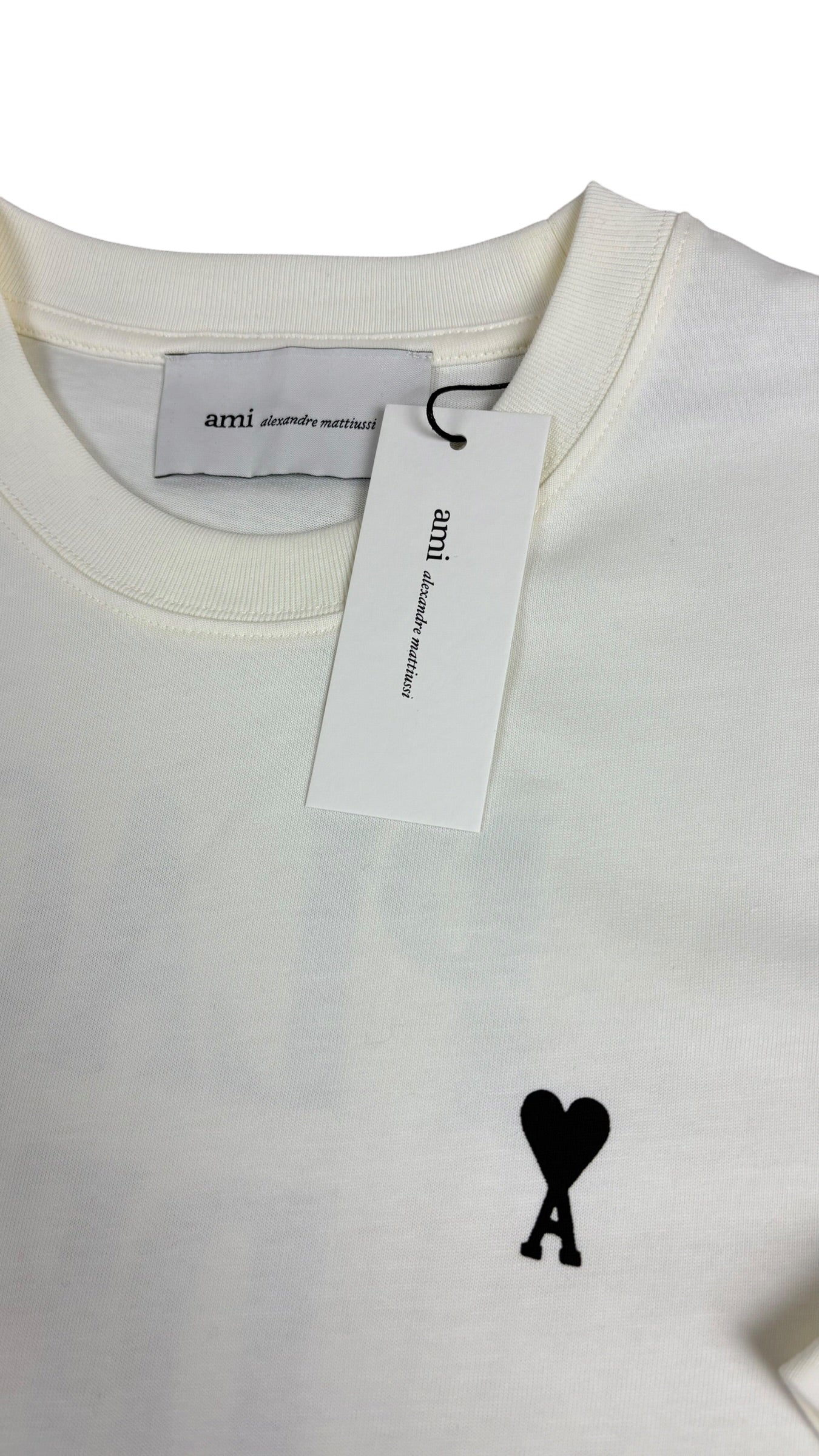 Tee-shirt AMI Paris Place des Victoires blanc crème neuf - vue 3/4