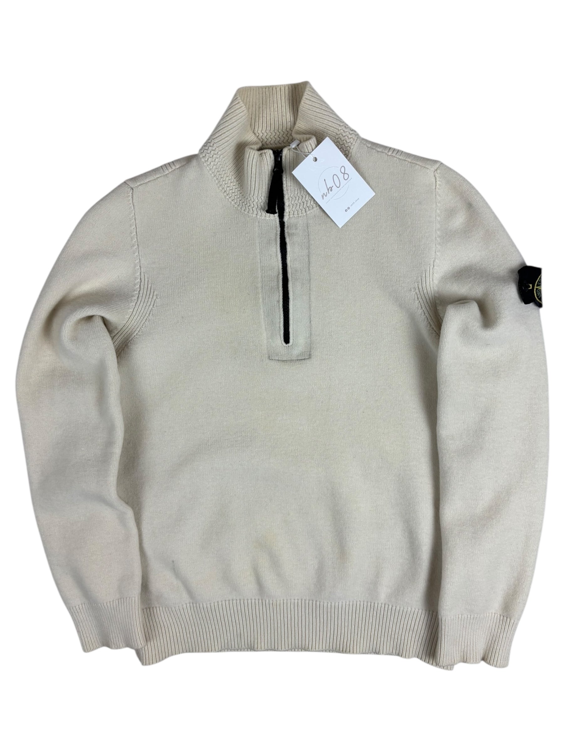 PULL ZIPPÉ STONE ISLAND - CRÈME - TAILLE S