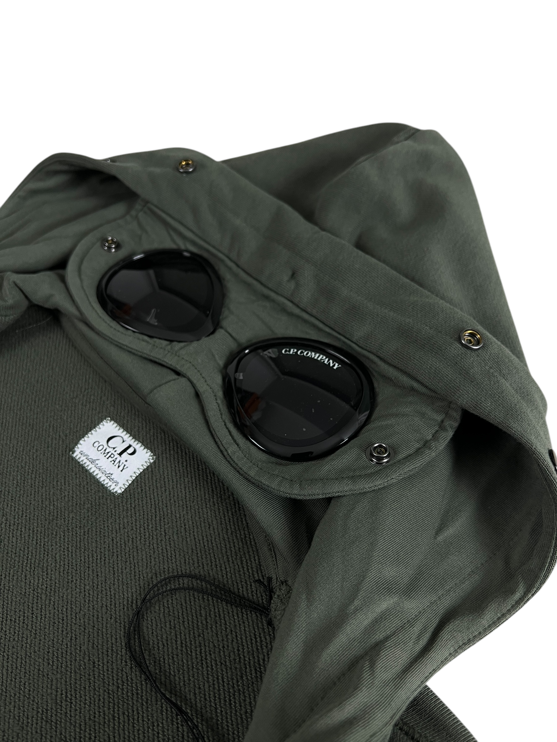 GILET C.P COMPANY GOGGLE JACKET KAKI - TAILLE 12 ANS