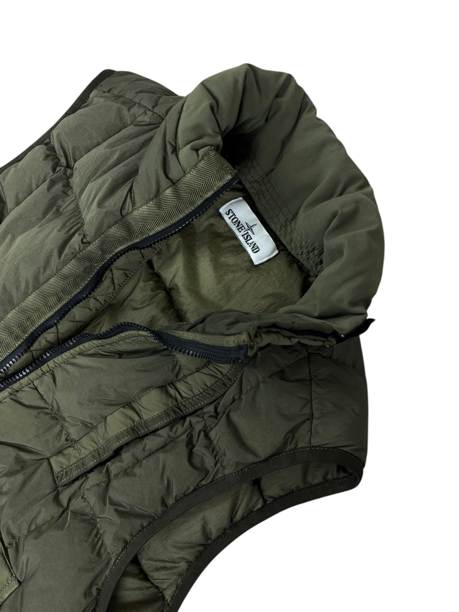 GILET STONE ISLAND GARMENT CRINKLE REPS NY DOWN - KAKI - TAILLE S